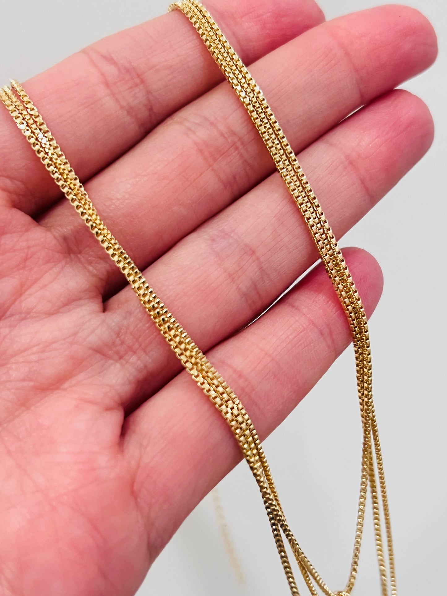 Gold Filled Layered CZ Necklace | Triple Dainty Chains