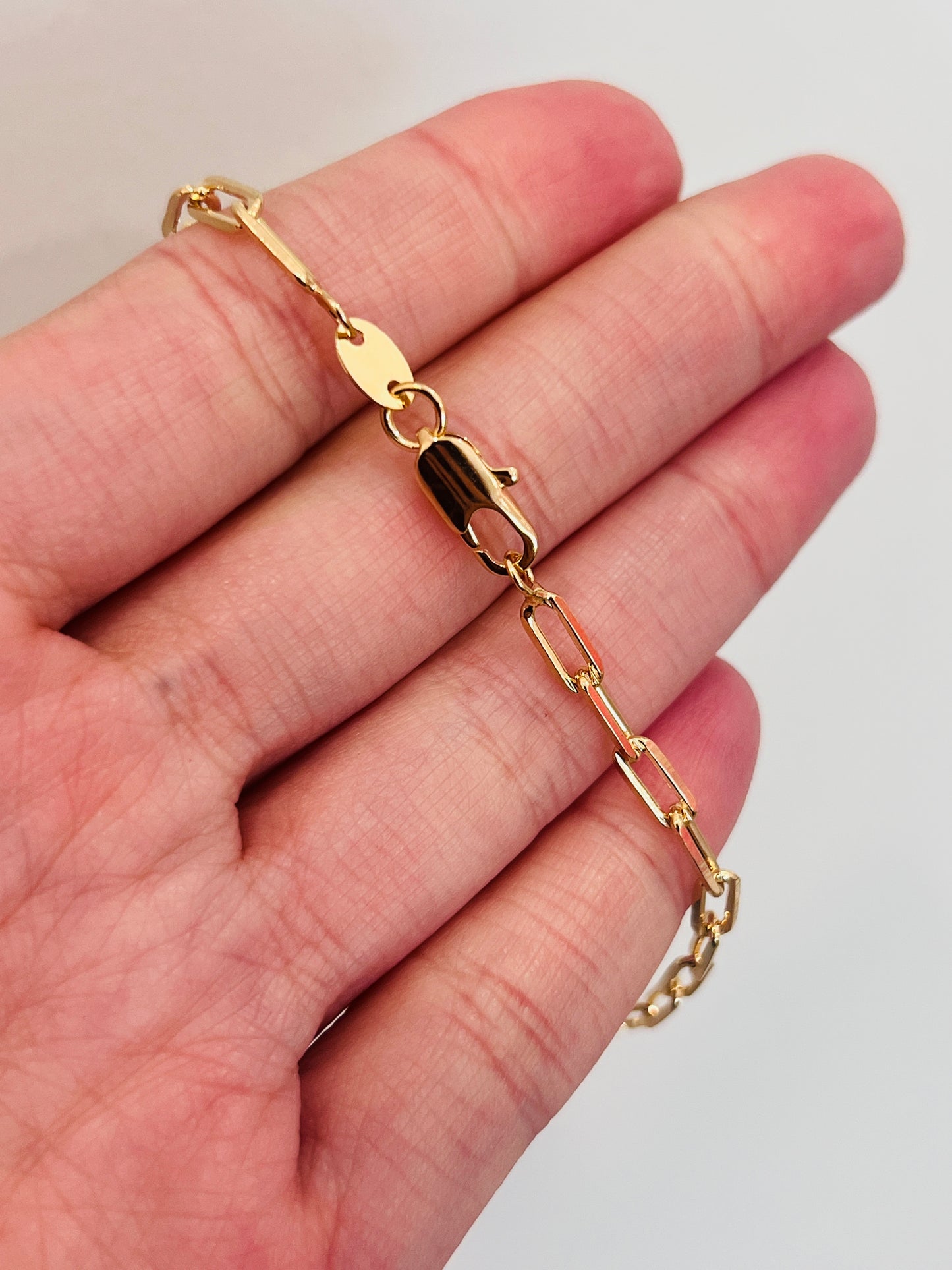 Gold Filled Paperclip Bracelet | 3mm Link | Waterproof Chain