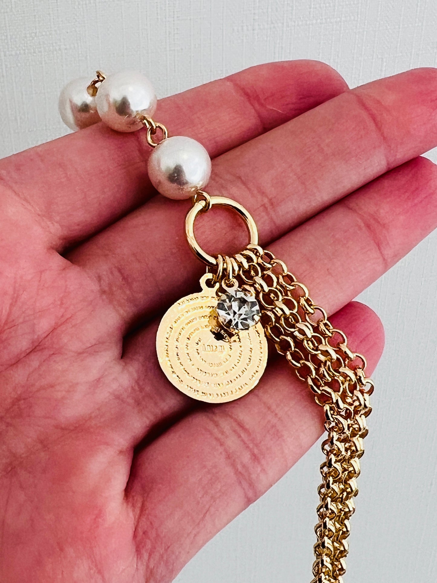 Gold Filled Bracelet with Pearls & Prayer Charm | Faith-Inspired Jewelry