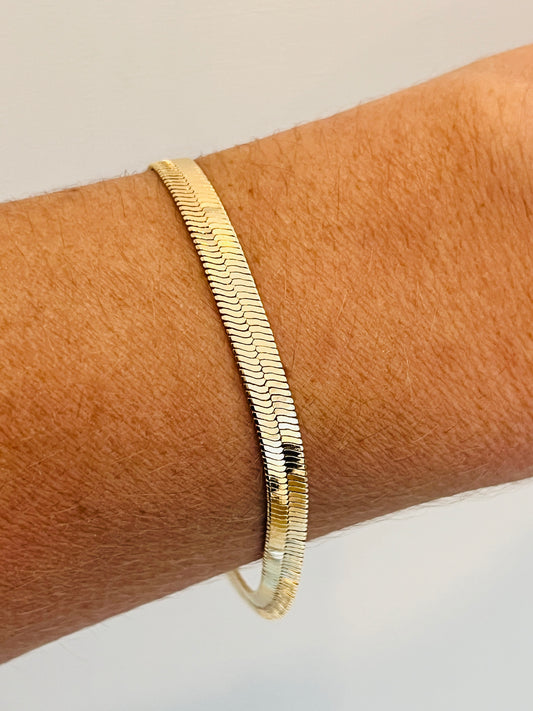 Gold Filled 5mm Herringbone Bracelet | Sleek Everyday Statement