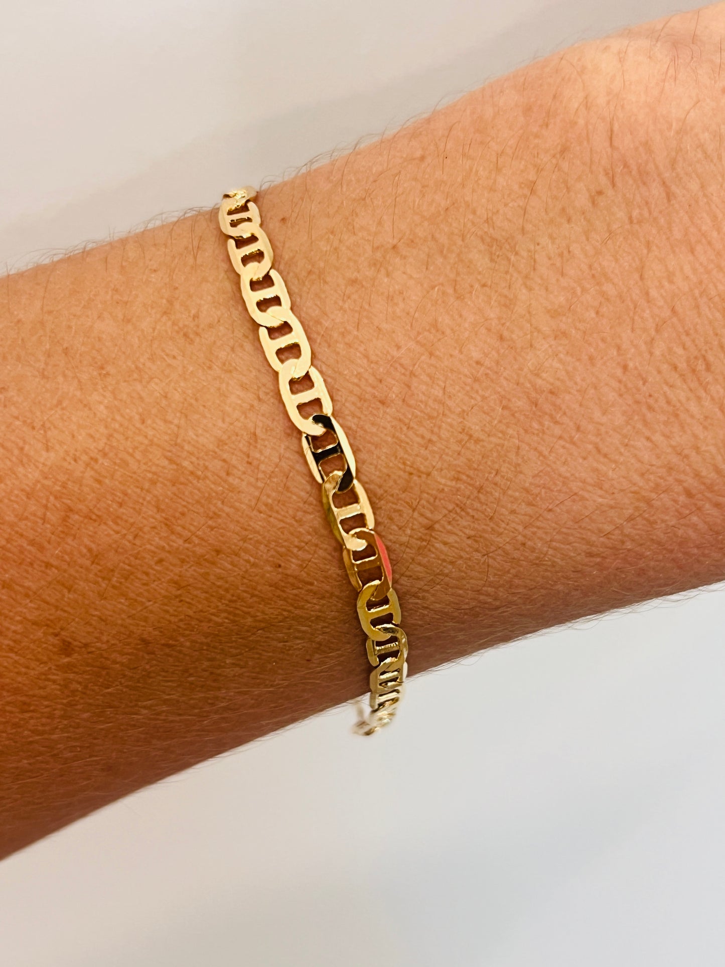 Gold Filled Mariner Bracelet | 3mm Link Chain Design