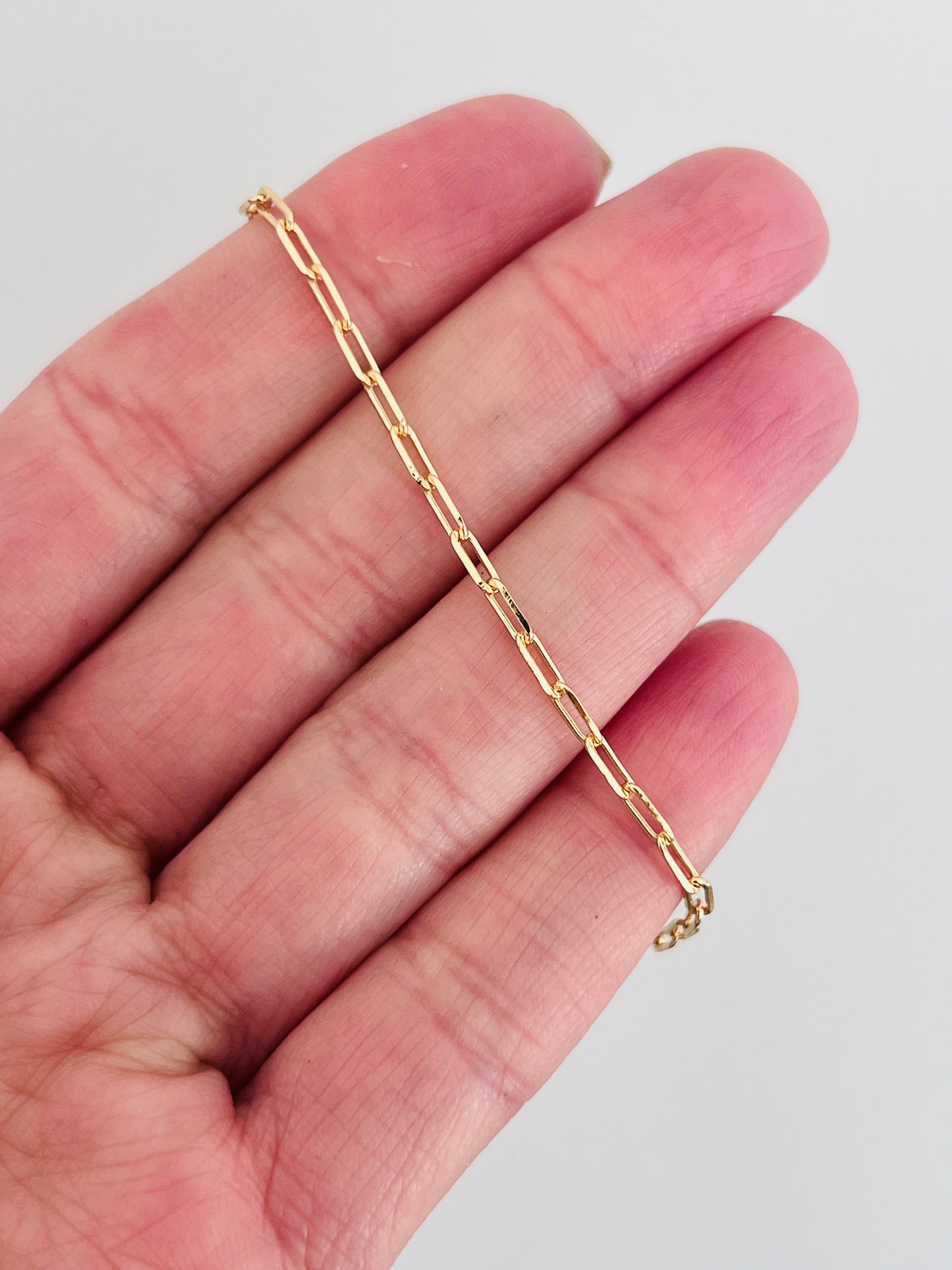 Gold Filled 1.5mm Paperclip Bracelet | Dainty Gold Chain for Everyday Layering