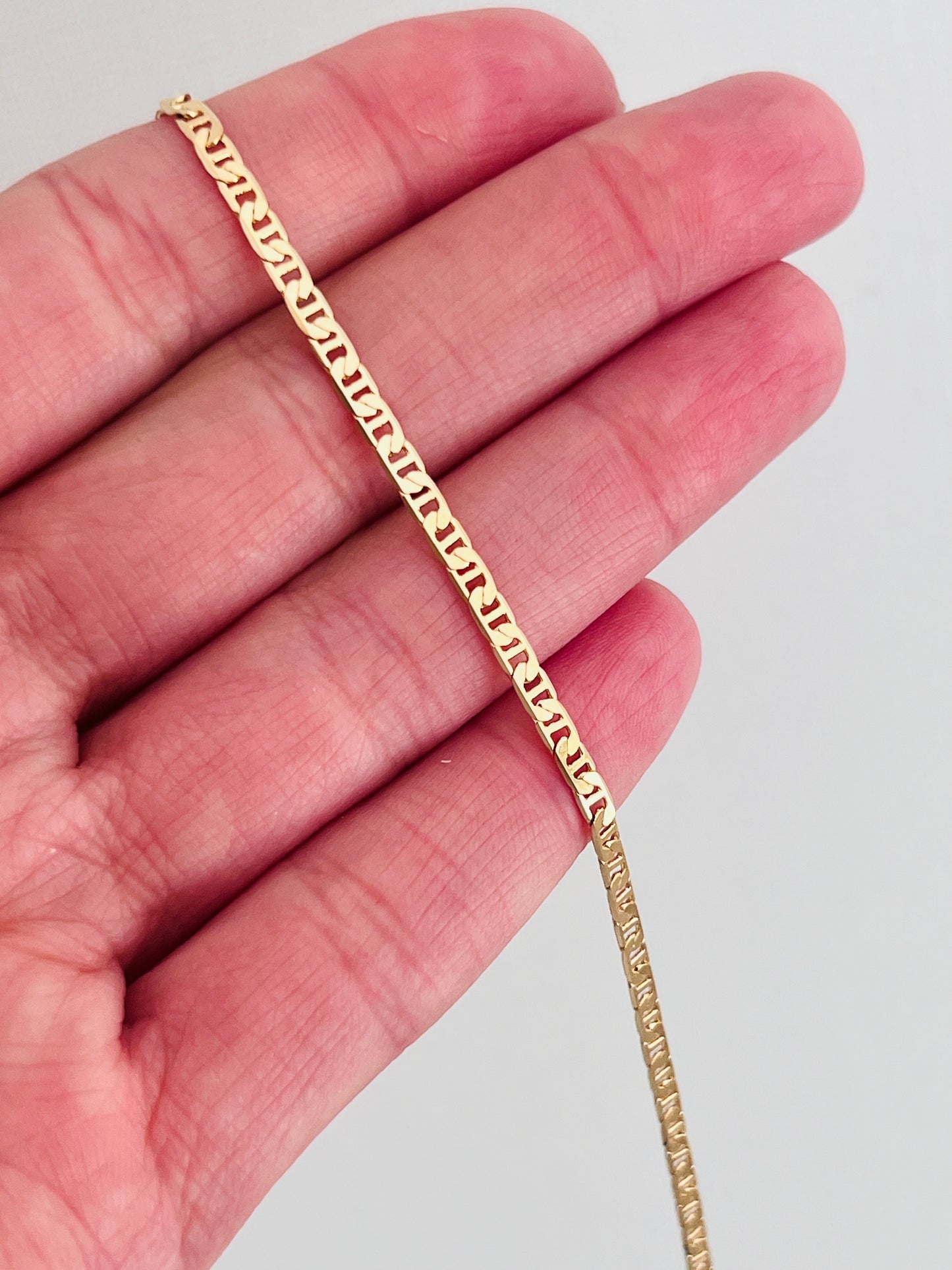 Gold Filled 2mm Mariner Link Anklet – 18K Gold | 9.75" Dainty Chain