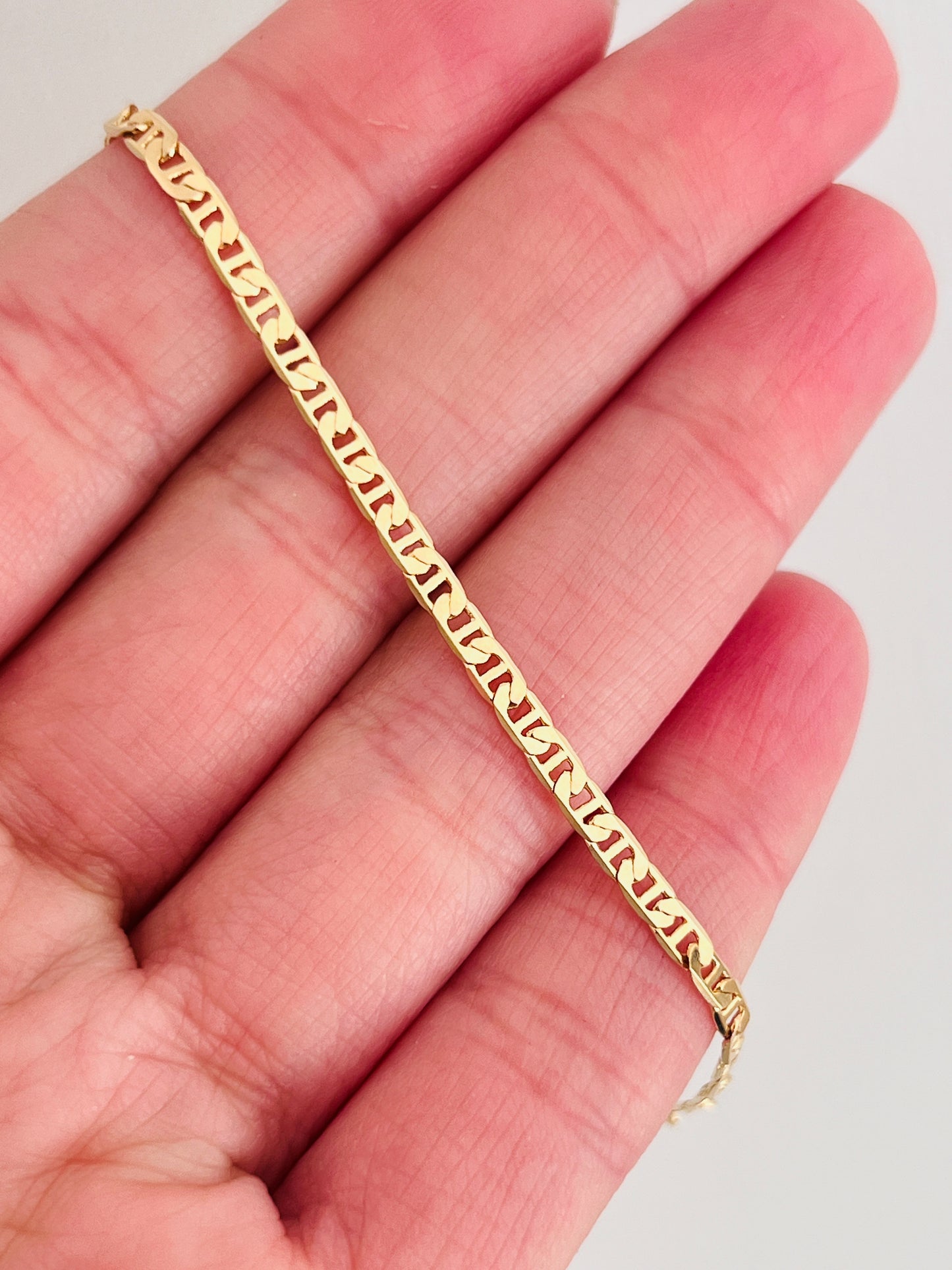 Gold Filled 2mm Mariner Link Anklet – 18K Gold | 9.75" Dainty Chain