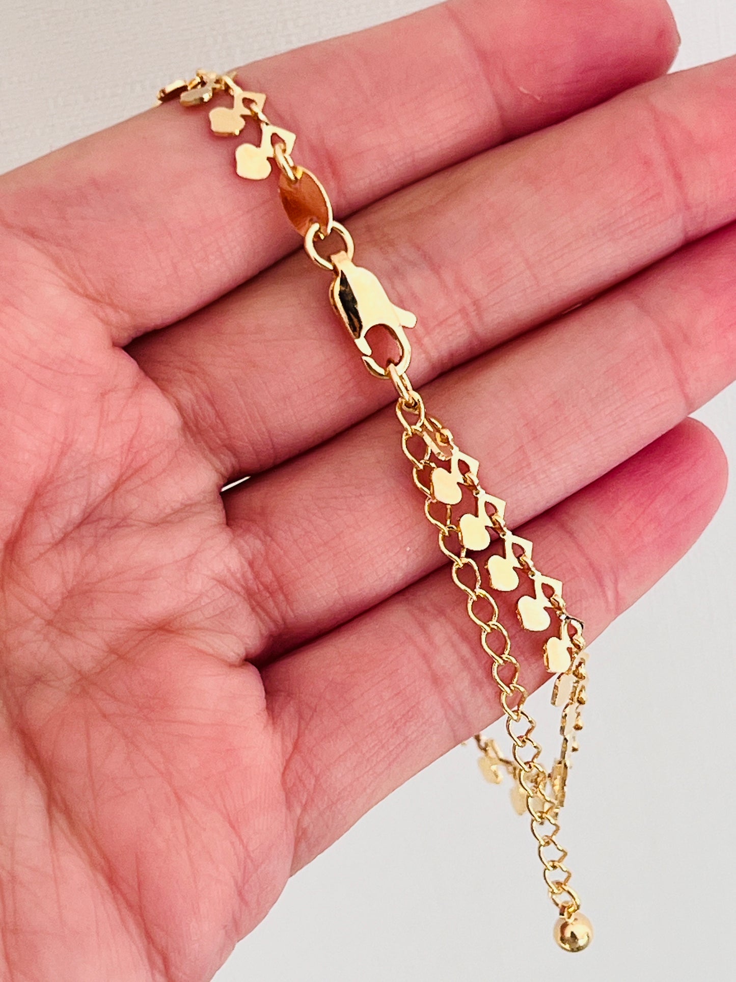 Gold Filled 5mm Heart Bracelet | Romantic Gold Link Chain