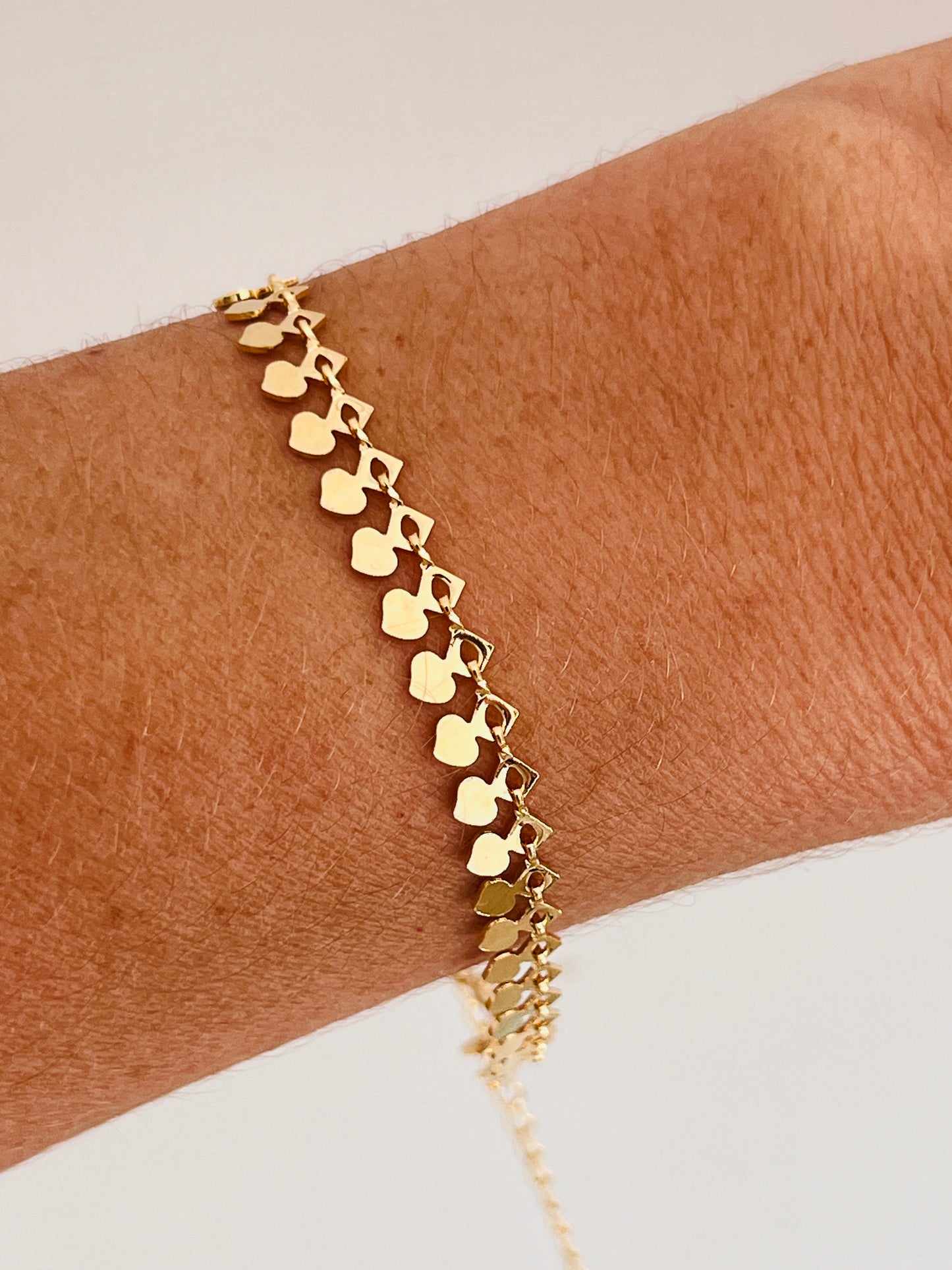 Gold Filled 5mm Heart Bracelet | Romantic Gold Link Chain