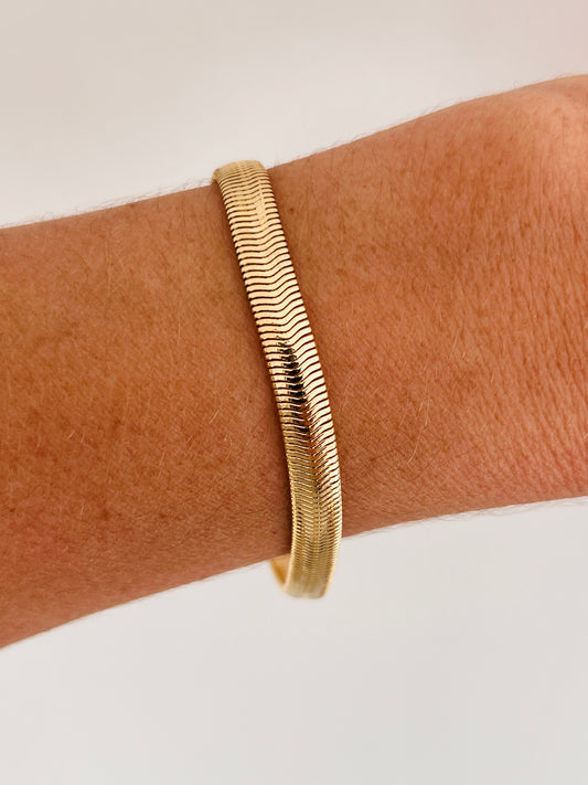 Gold Filled 6mm Magic Herringbone Bracelet | Sleek Shine, Timeless Elegance