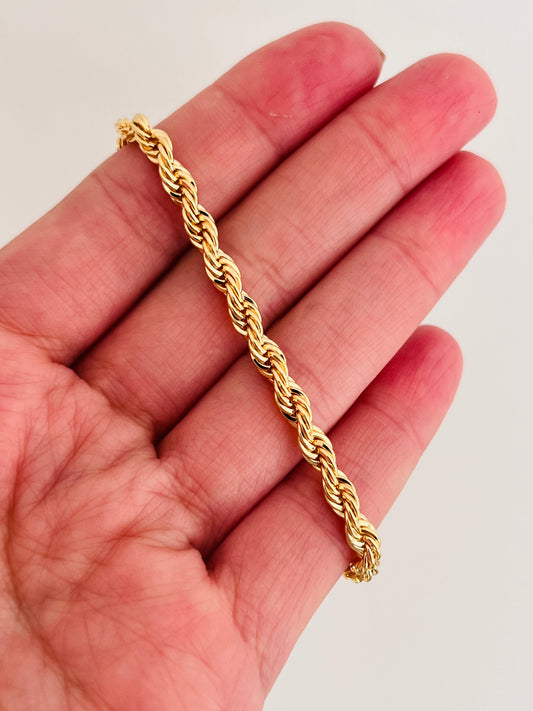 Gold Filled 4mm Rope Bracelet | Chunky Gold Chain