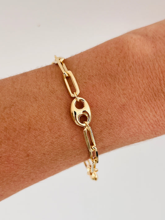 Gold Filled Paperclip Bracelet | 4mm Link Statement Style