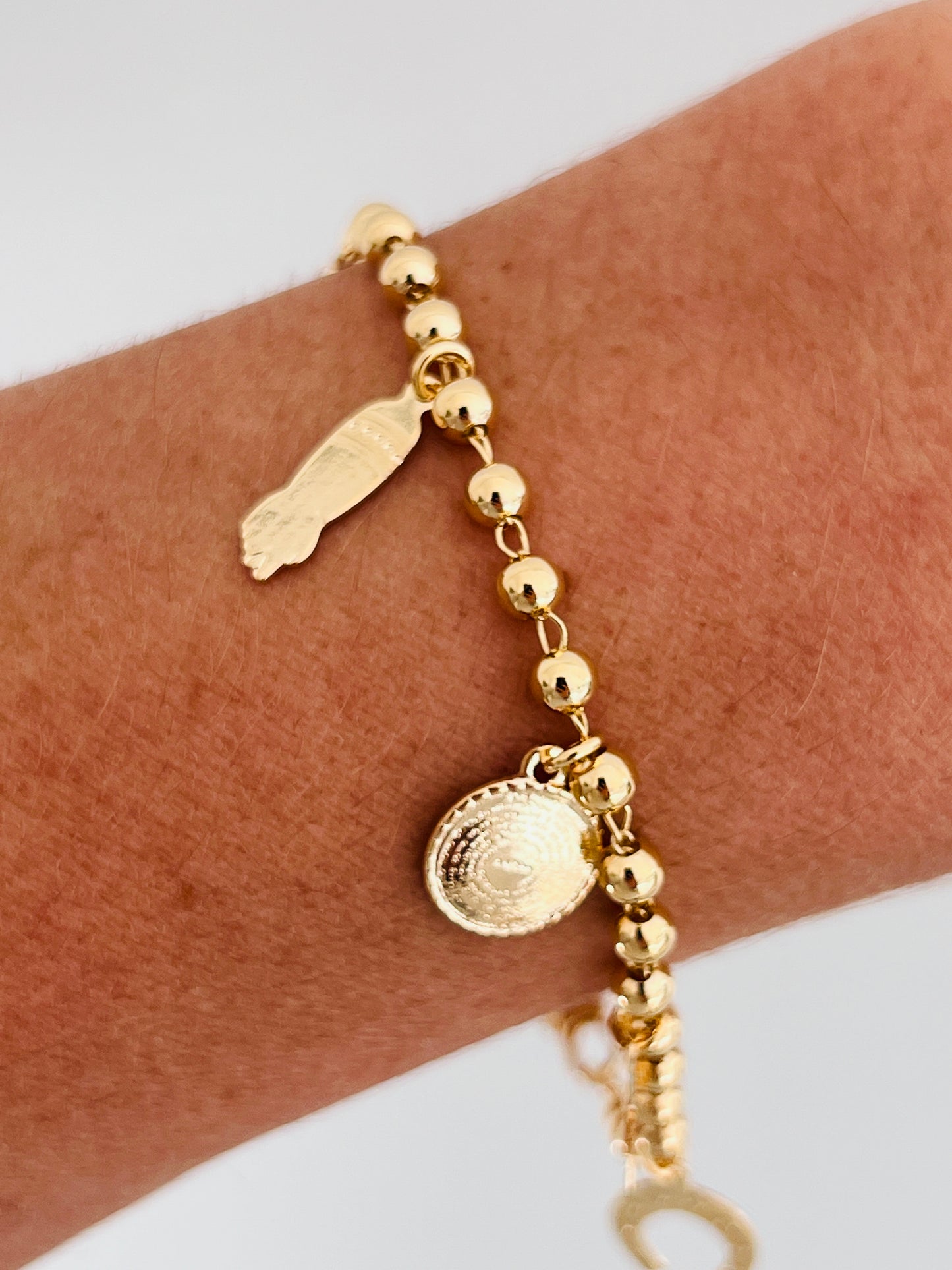 Gold Filled Dangling Charm Bracelet | Minimalist Gold Jewelry