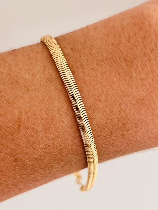 Gold Filled 4mm Magic Herringbone Bracelet | Sleek Shine, Timeless Elegance