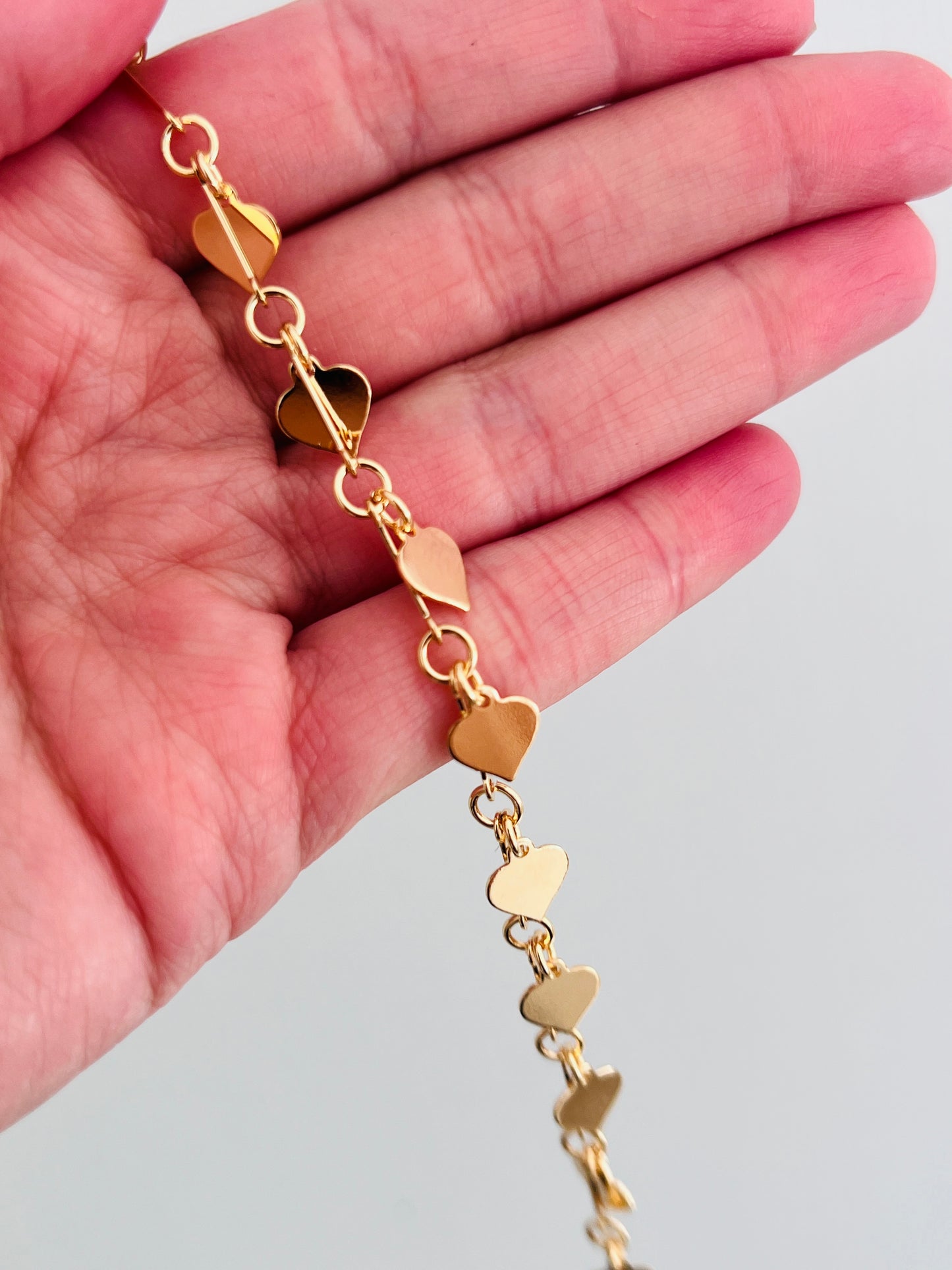 Gold Filled Dangling Heart Bracelet | 1mm Dainty Love