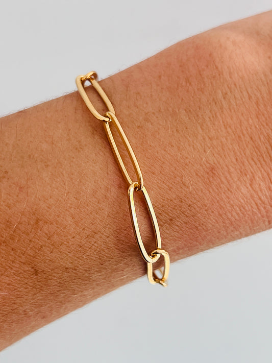 Gold Filled 6mm Oval Paperclip Bracelet | Bold Links