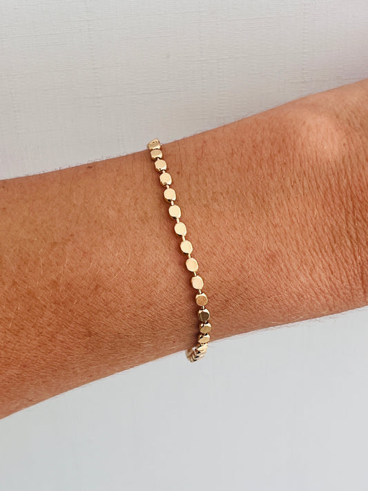Gold Filled 3mm Disc Bracelet | Subtle Shine with Everyday Flexibility