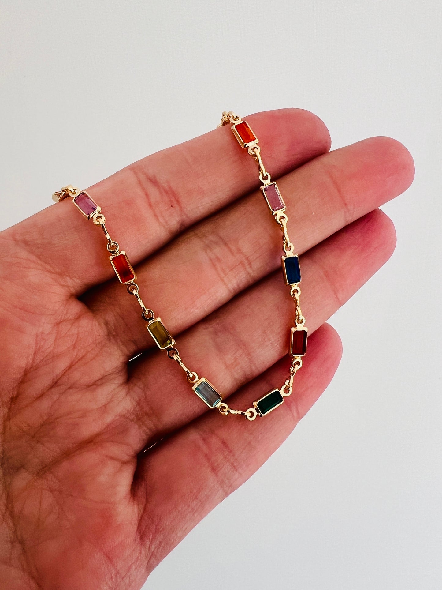 Gold Filled Gemstone Beaded Bracelet | Dainty & Elegant (2.5mm)