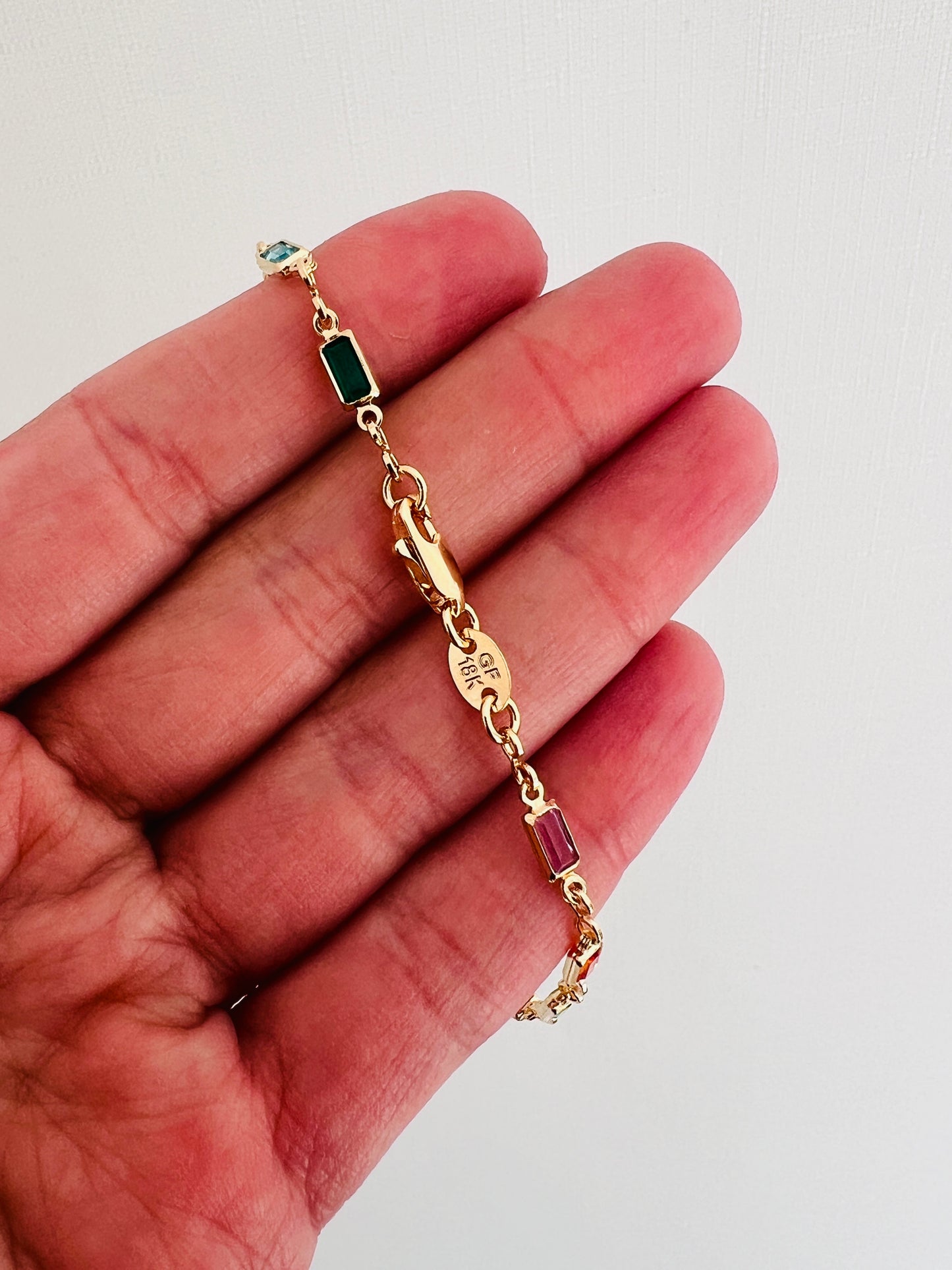 Gold Filled Gemstone Beaded Bracelet | Dainty & Elegant (2.5mm)