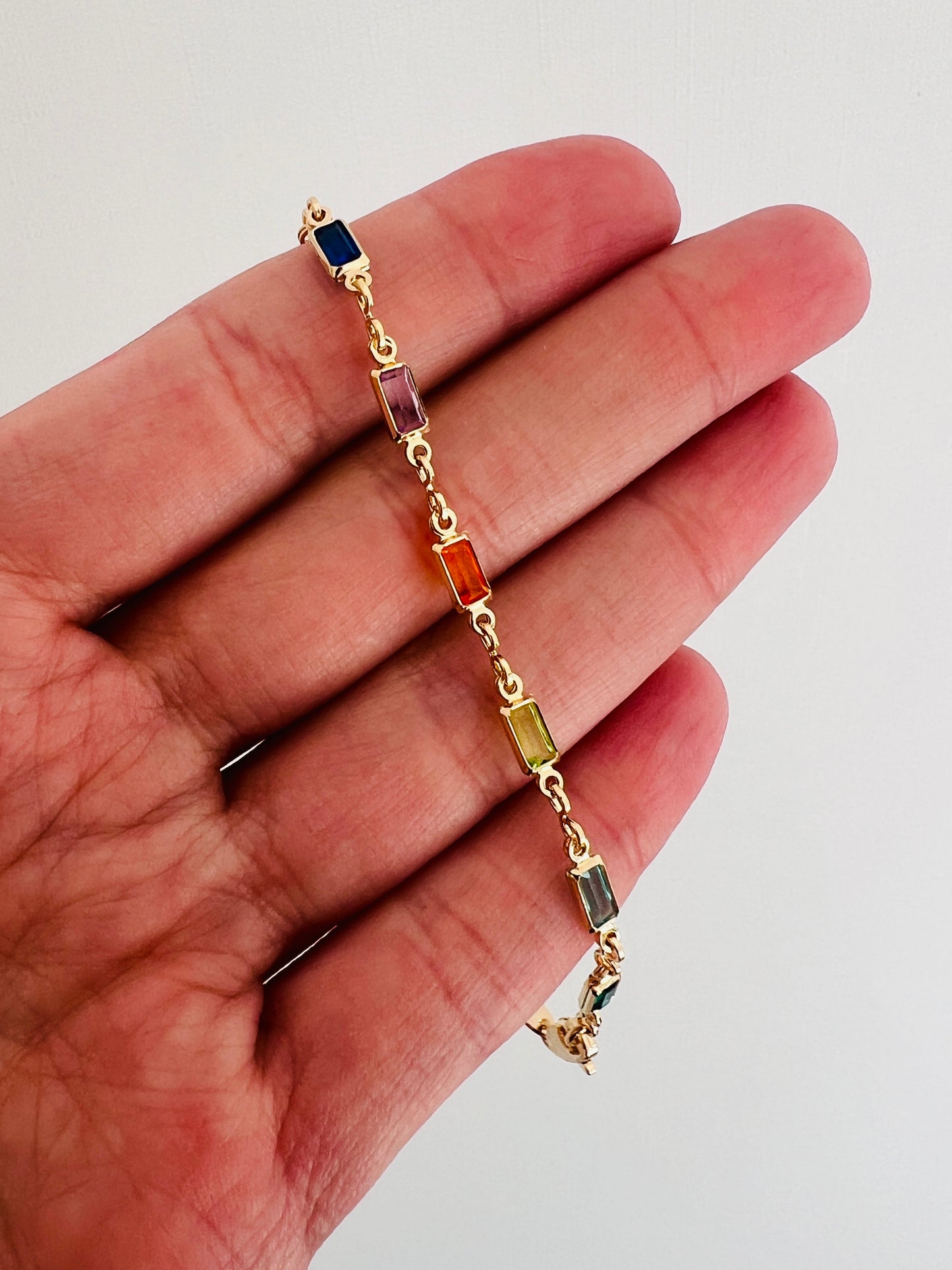 Gold Filled Gemstone Beaded Bracelet | Dainty & Elegant (2.5mm)