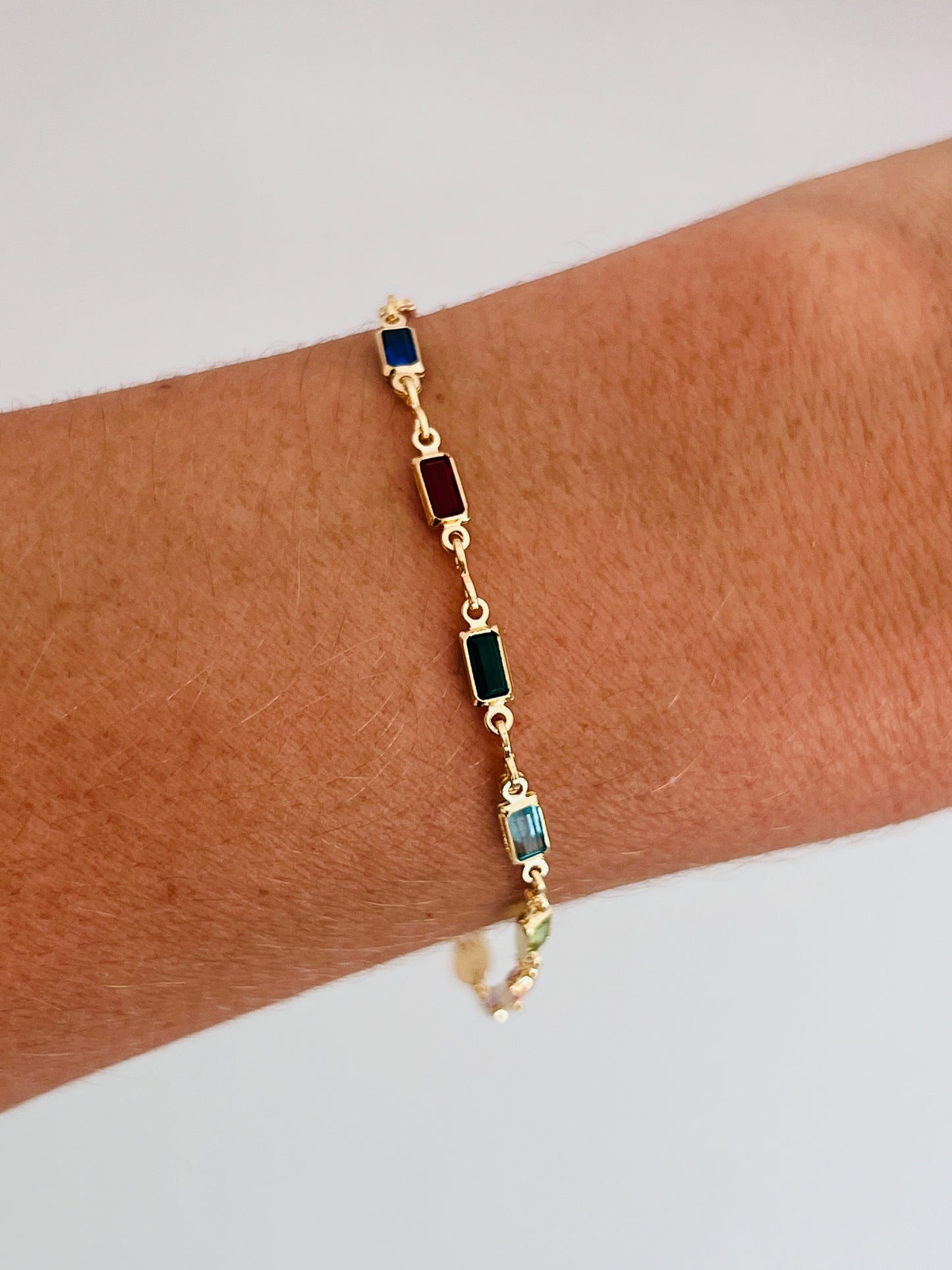 Gold Filled Gemstone Beaded Bracelet | Dainty & Elegant (2.5mm)