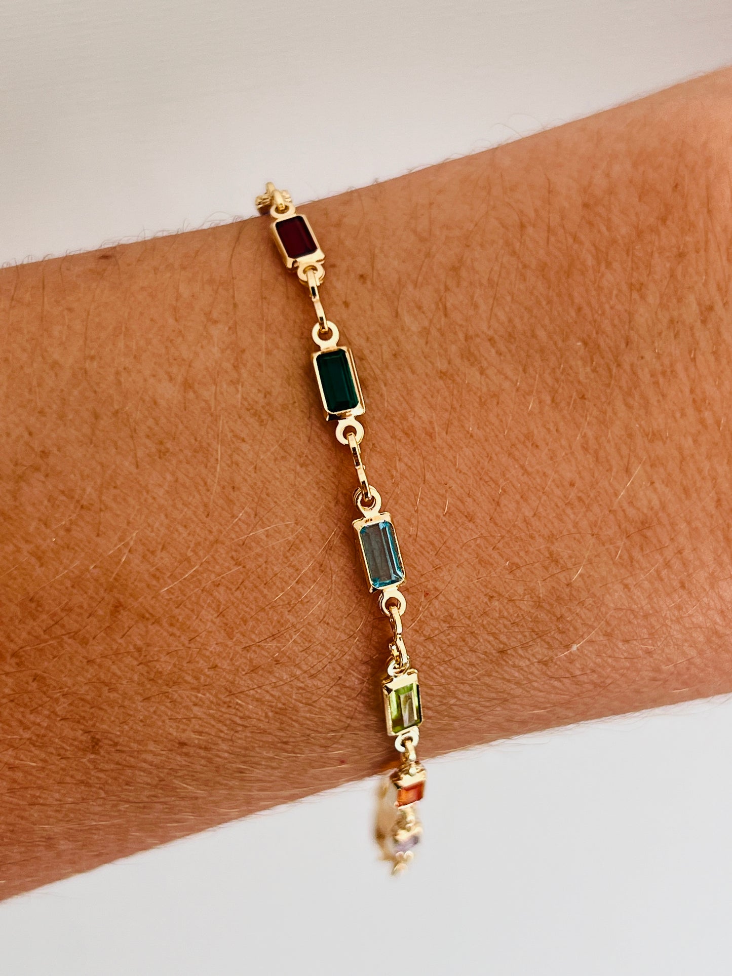 Gold Filled Gemstone Beaded Bracelet | Dainty & Elegant (2.5mm)