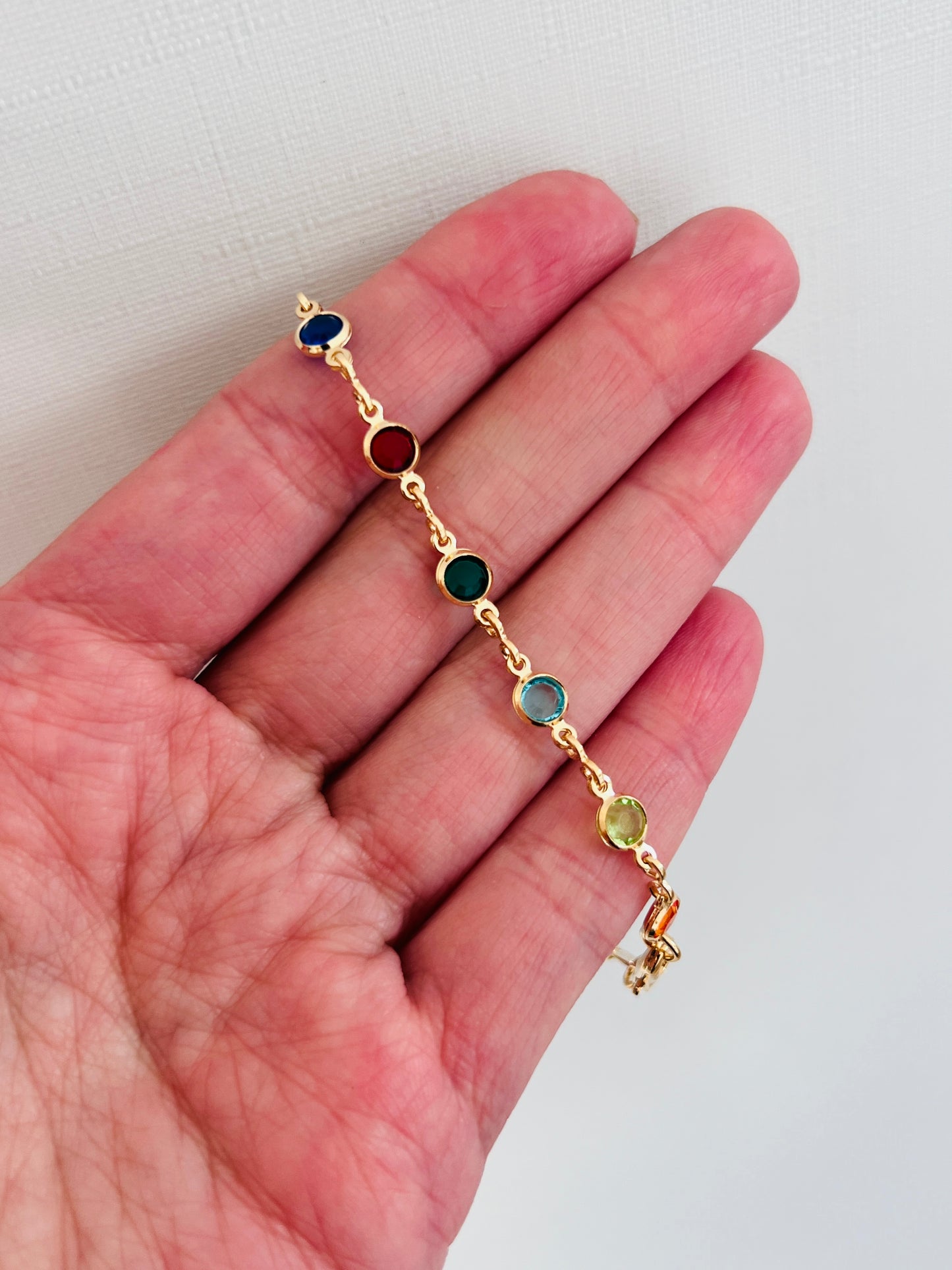 Gold Filled Gemstone Bracelet | Dainty Gold Sparkle Accent