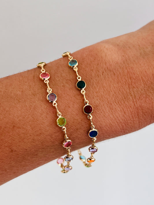 Gold Filled Gemstone Bracelet | Dainty Gold Sparkle Accent