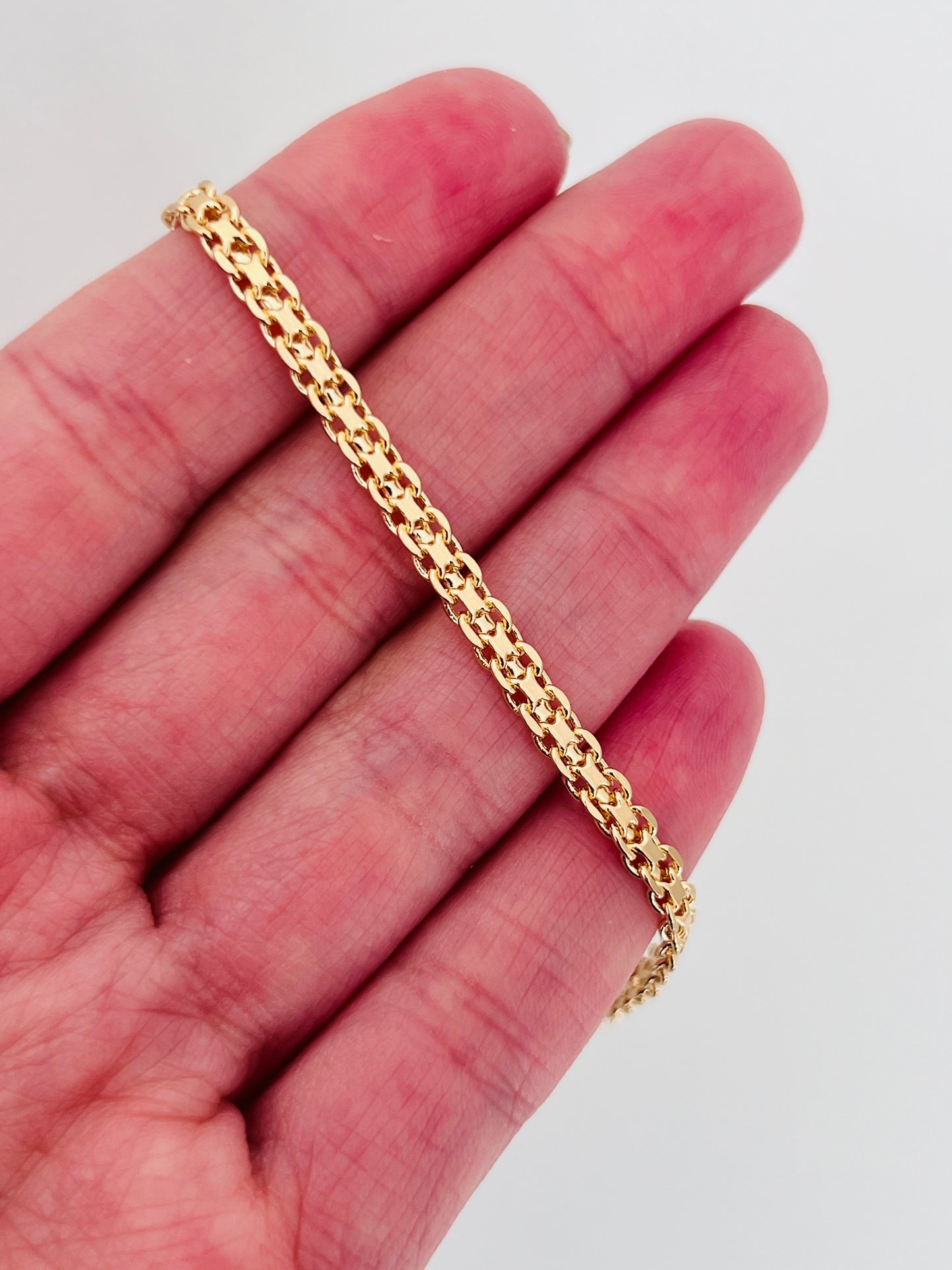 Gold Filled Mesh Bracelet | 3mm Width | 7–7.5 Inch Size