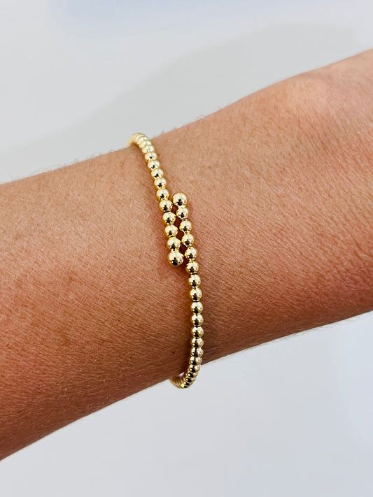 Gold Filled Beaded Bangle | 2mm Minimalist Bracelet