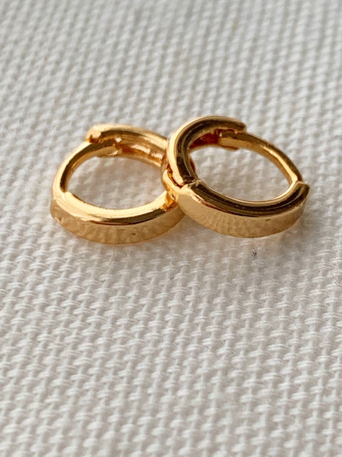18KT Gold Filled Earrings, Gold Filled 10mm Hoops | Everyday Mini Essentials by HAUS OF MONOGRAM