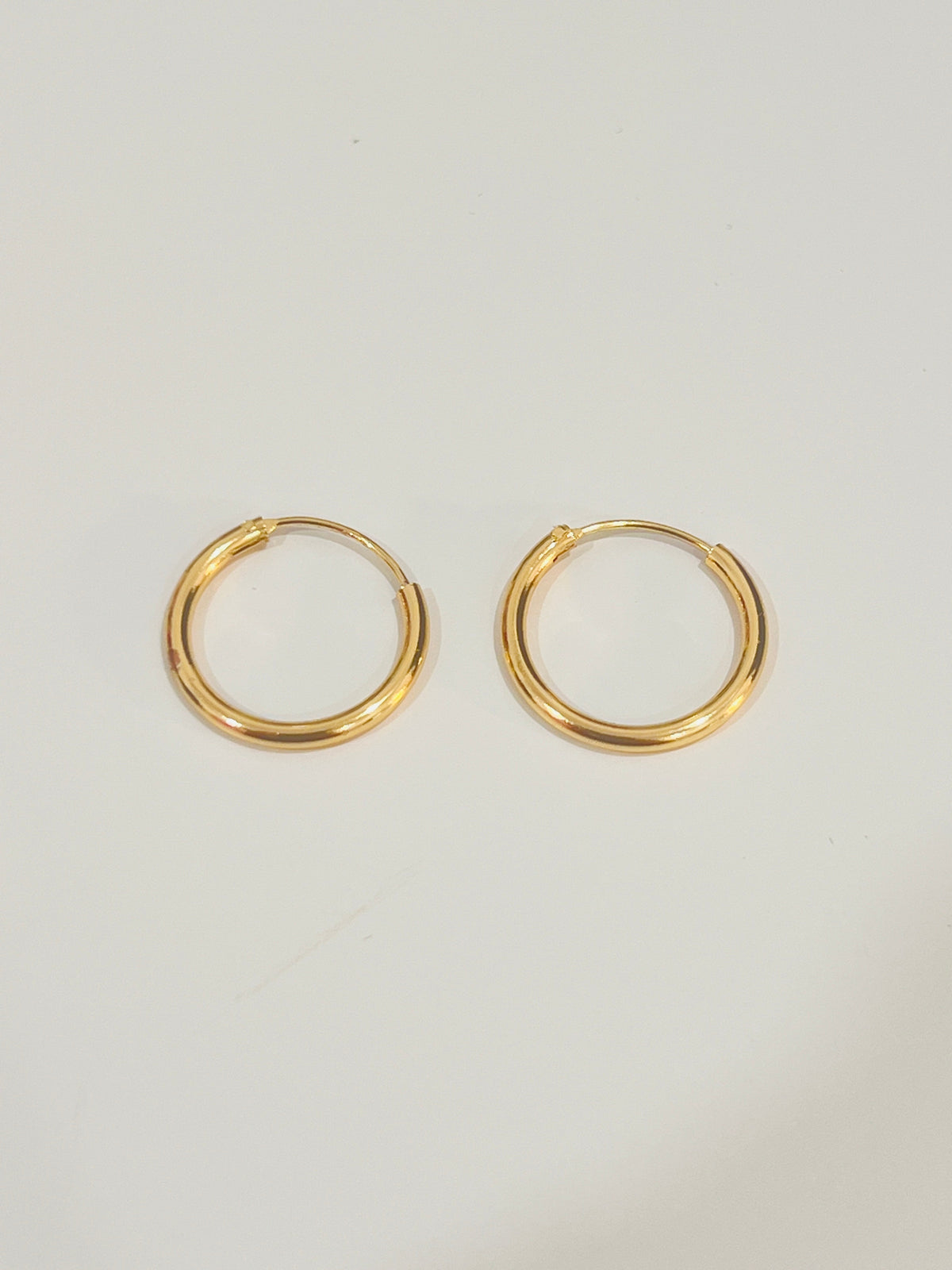 18KT Gold Filled Earrings, Gold Filled 18mm Mini Hoops | Everyday Classic Pair by HAUS OF MONOGRAM