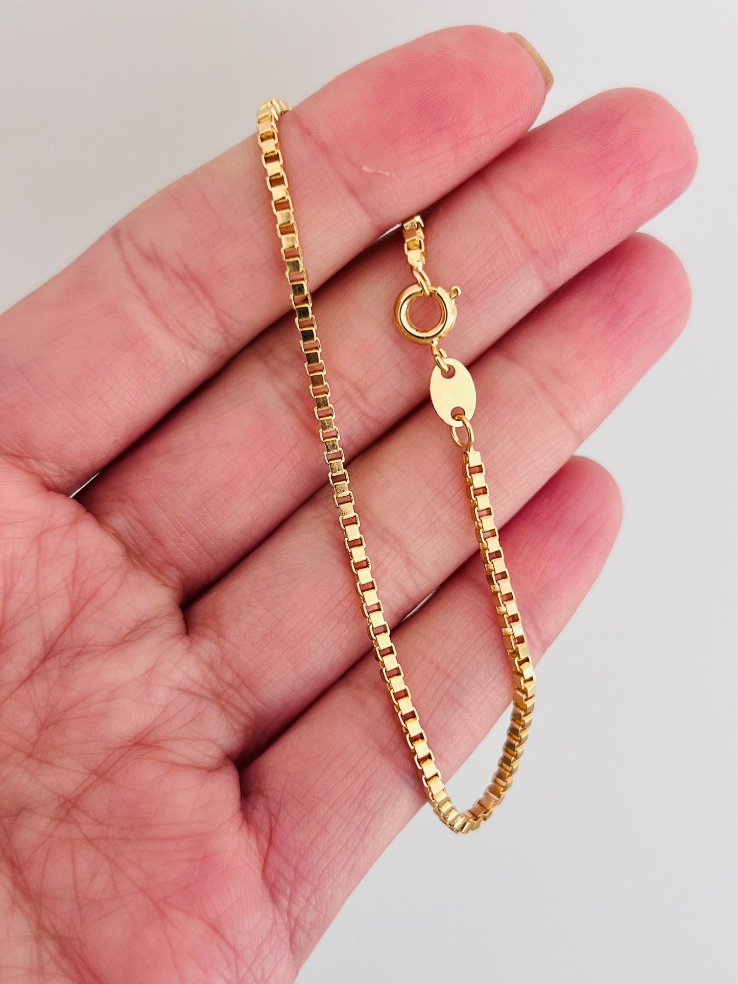 18KT Gold Filled Bracelets, Gold Filled 1mm Box Bracelet | Delicate Simplicity for Everyday Elegance by HAUS OF MONOGRAM