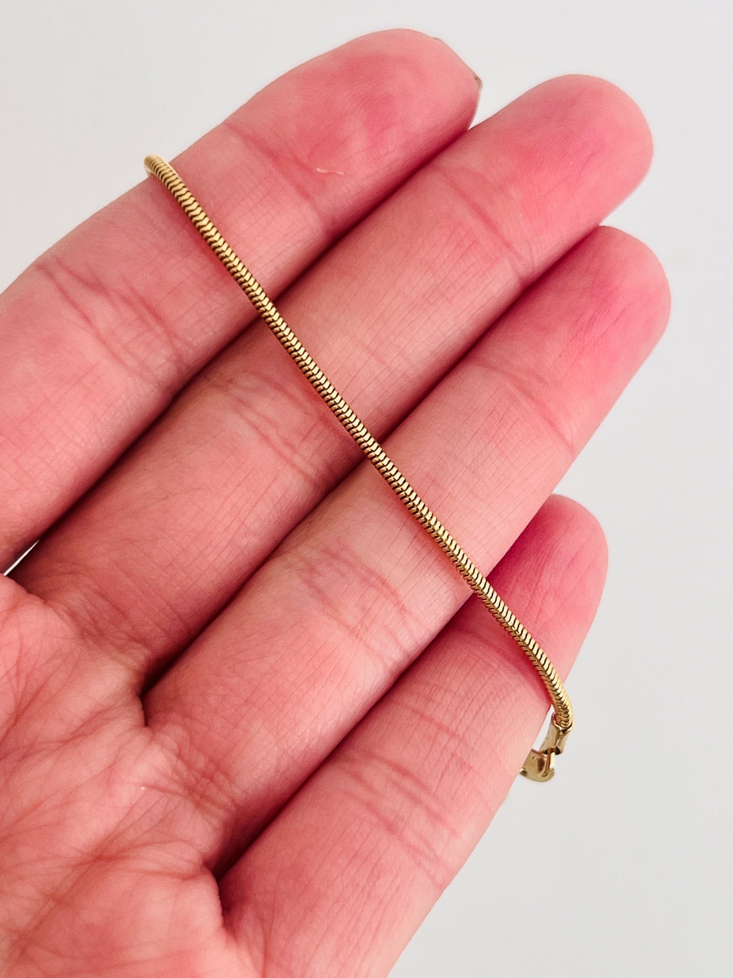 Gold Filled 1mm Snake Bracelet | Sleek Everyday Wrist Essential by HAUS OF MONOGRAM - Bracelets, 6", HOM-1-0474-6