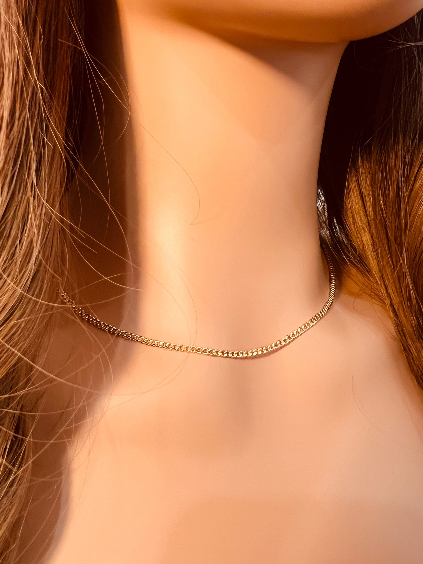 18KT Gold Filled Necklaces, Gold Filled 2mm Curb Necklace | Everyday Shine Classic Chain by HAUS OF MONOGRAM