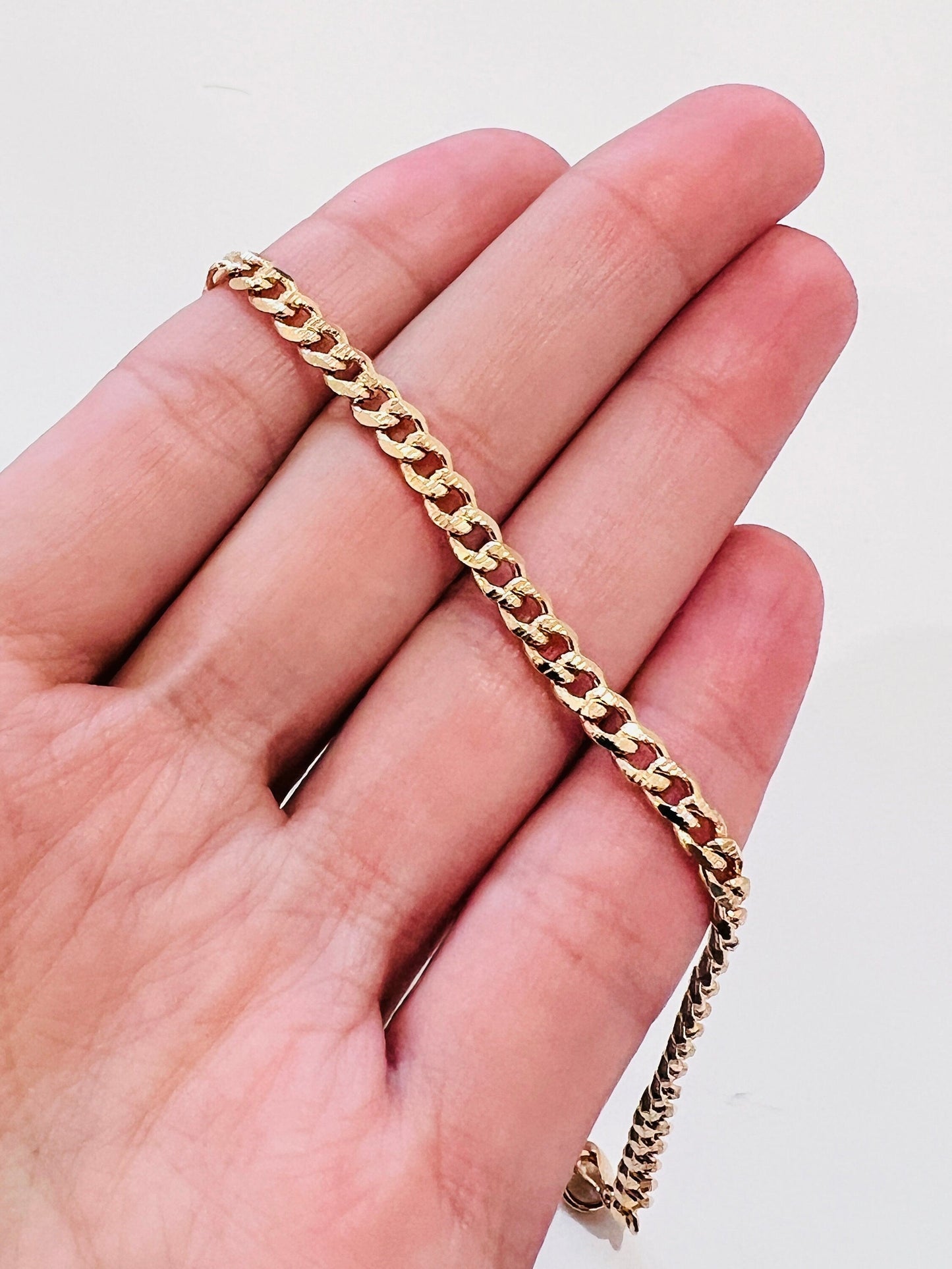 18KT Gold Filled Bracelets, Gold Filled 4mm Curb Bracelet | Bold Everyday Essential by HAUS OF MONOGRAM