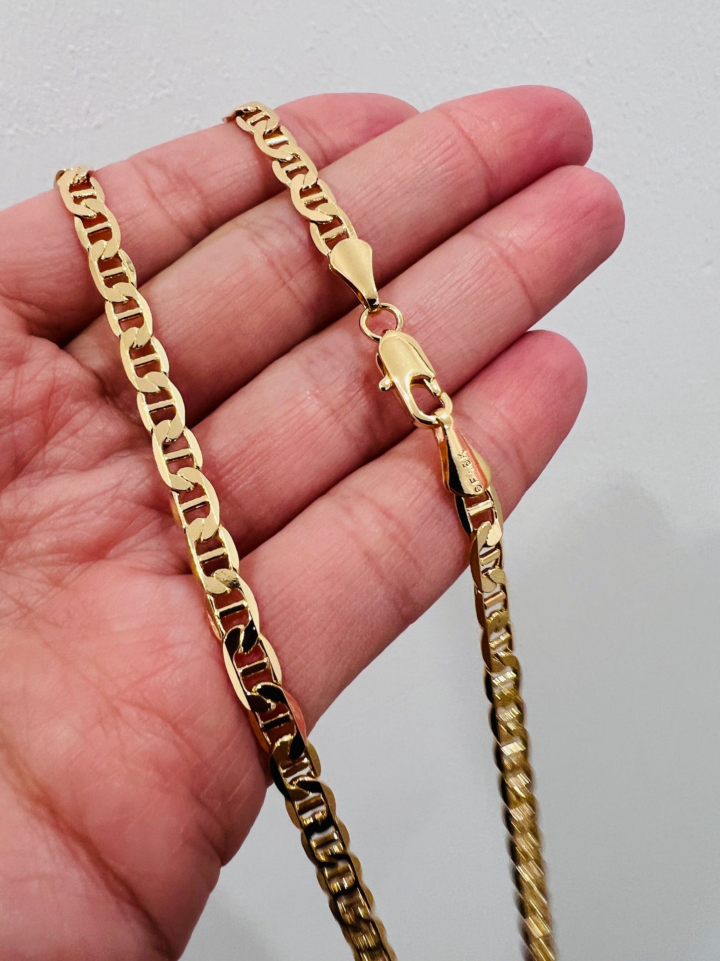 18KT Gold Filled Men's Chains, Gold Filled 4mm Mariner Chain | Bold & Timeless Style by HAUS OF MONOGRAM