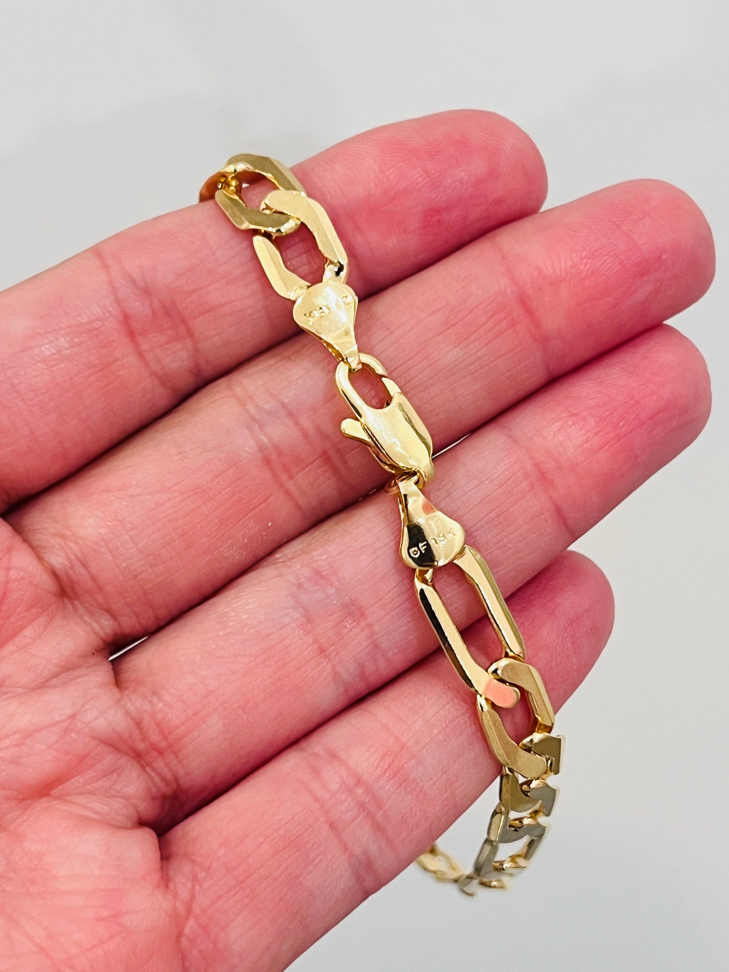 18KT Gold Filled Bracelets, Gold Filled 7mm Figaro Bracelet | Bold Everyday Statement Piece by HAUS OF MONOGRAM