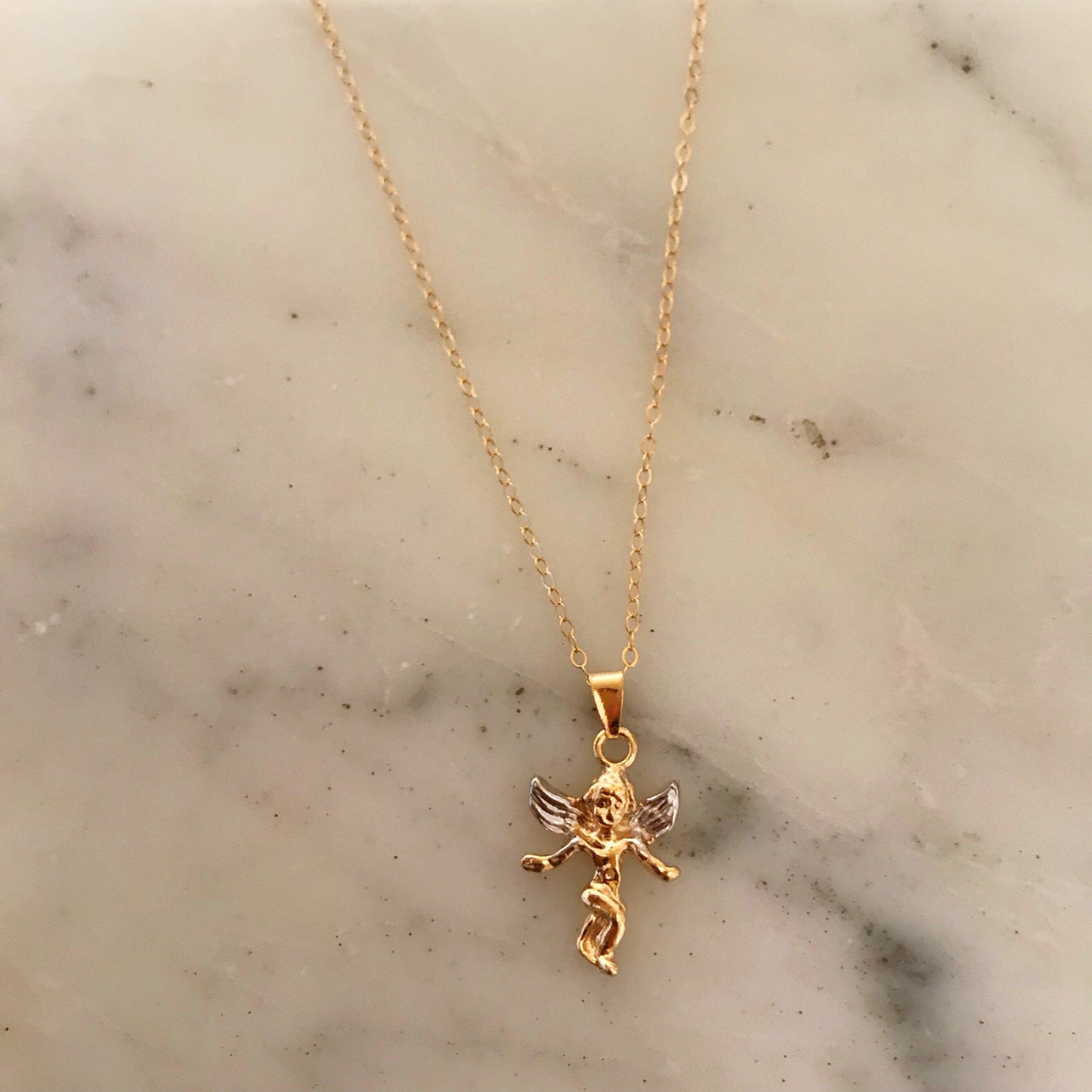 18KT Gold Filled Necklaces, Gold Filled Angel Necklace | Symbolic & Elegant by HAUS OF MONOGRAM