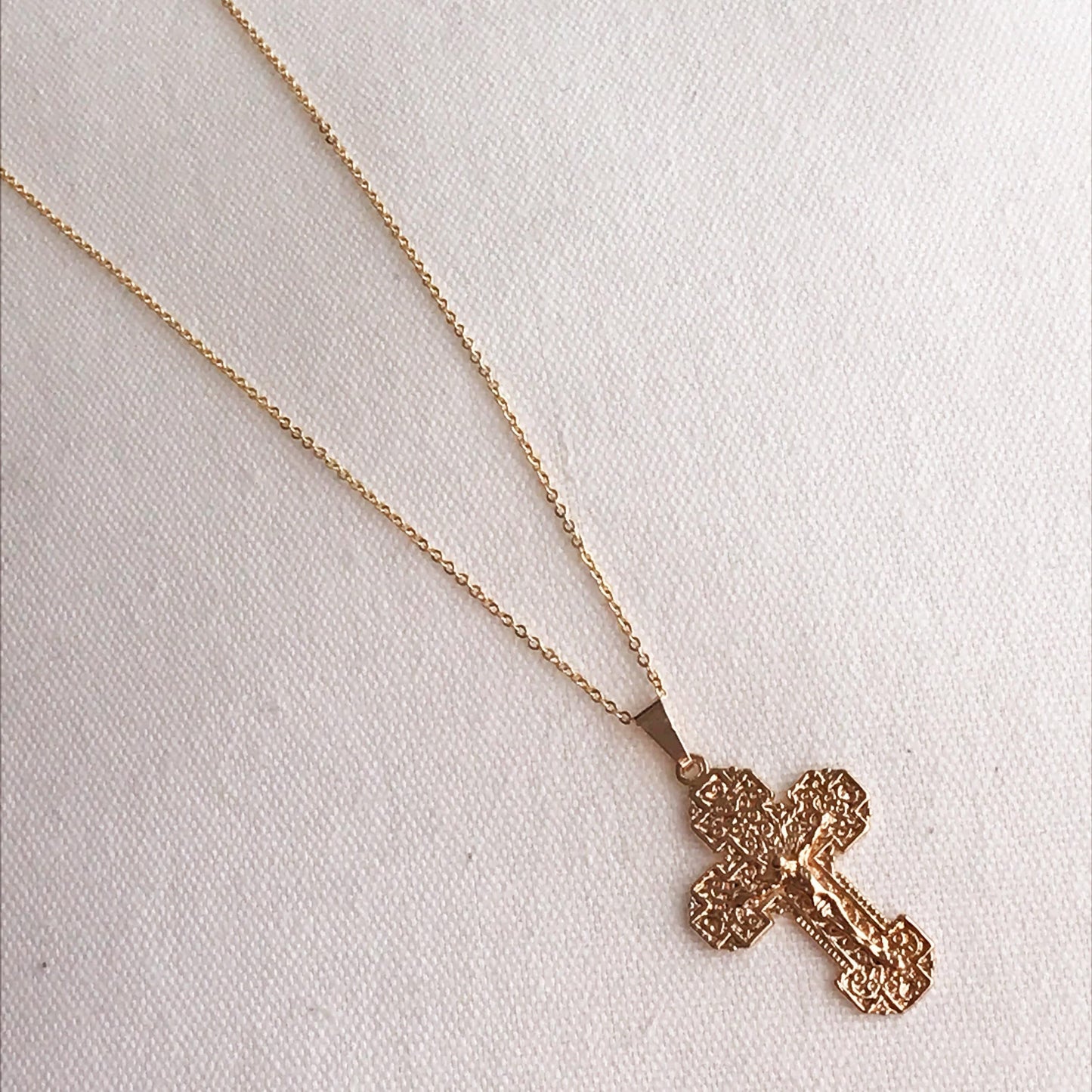Gold Filled Cross Charm Necklace | Faith-Inspired Pendant for Daily Wear by HAUS OF MONOGRAM