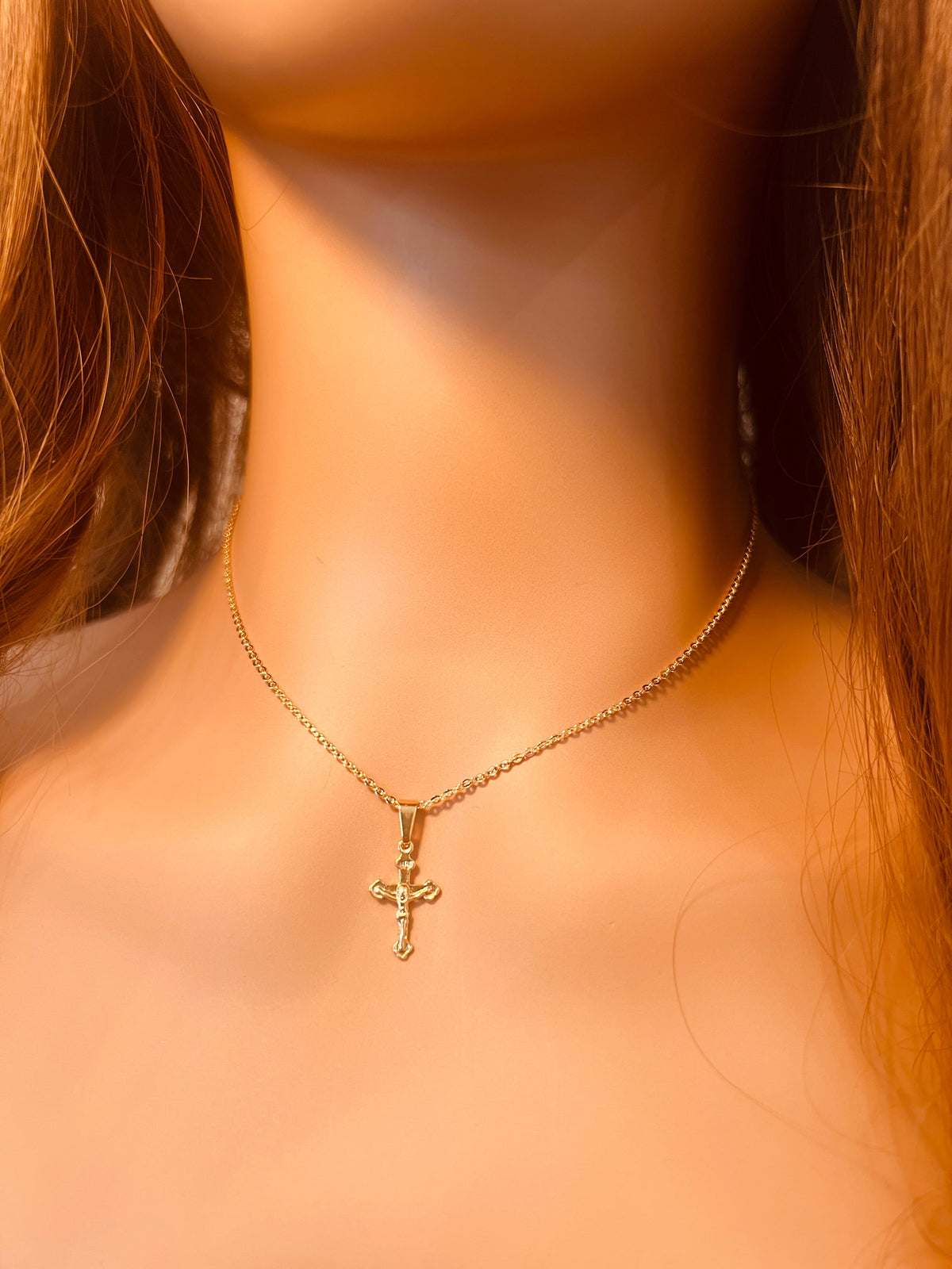18KT Gold Filled Necklaces, Gold Filled Cross Necklace | Minimal Faith-Inspired Pendant by HAUS OF MONOGRAM