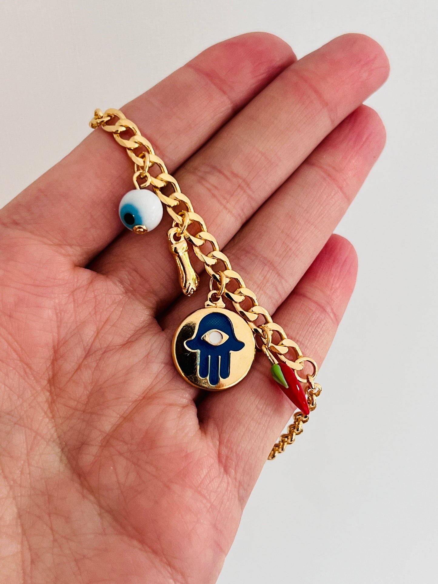 18KT Gold Filled Bracelets, Gold Filled Dangling Charm Bracelet | 18kt Gold Dainty Bracelet for Women by HAUS OF MONOGRAM