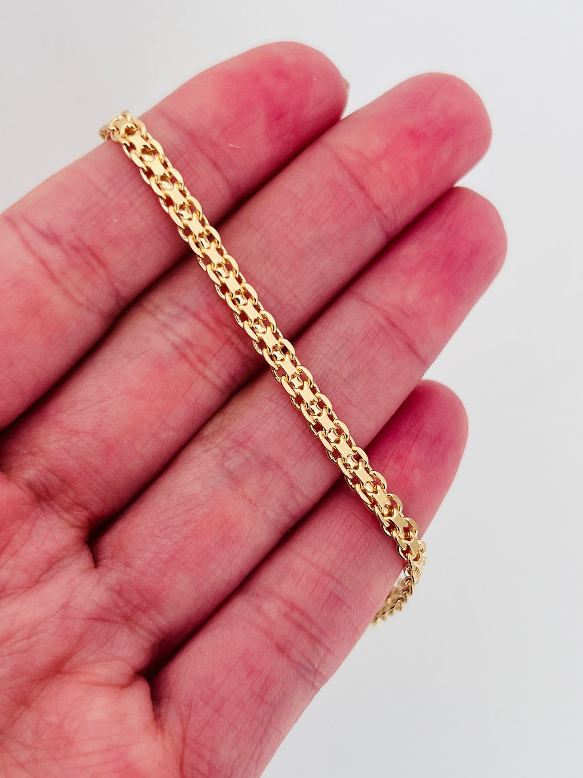 18KT Gold Filled Bracelets, Gold Filled Mesh Bracelet | 3mm Width | 7–7.5 Inch Size by HAUS OF MONOGRAM