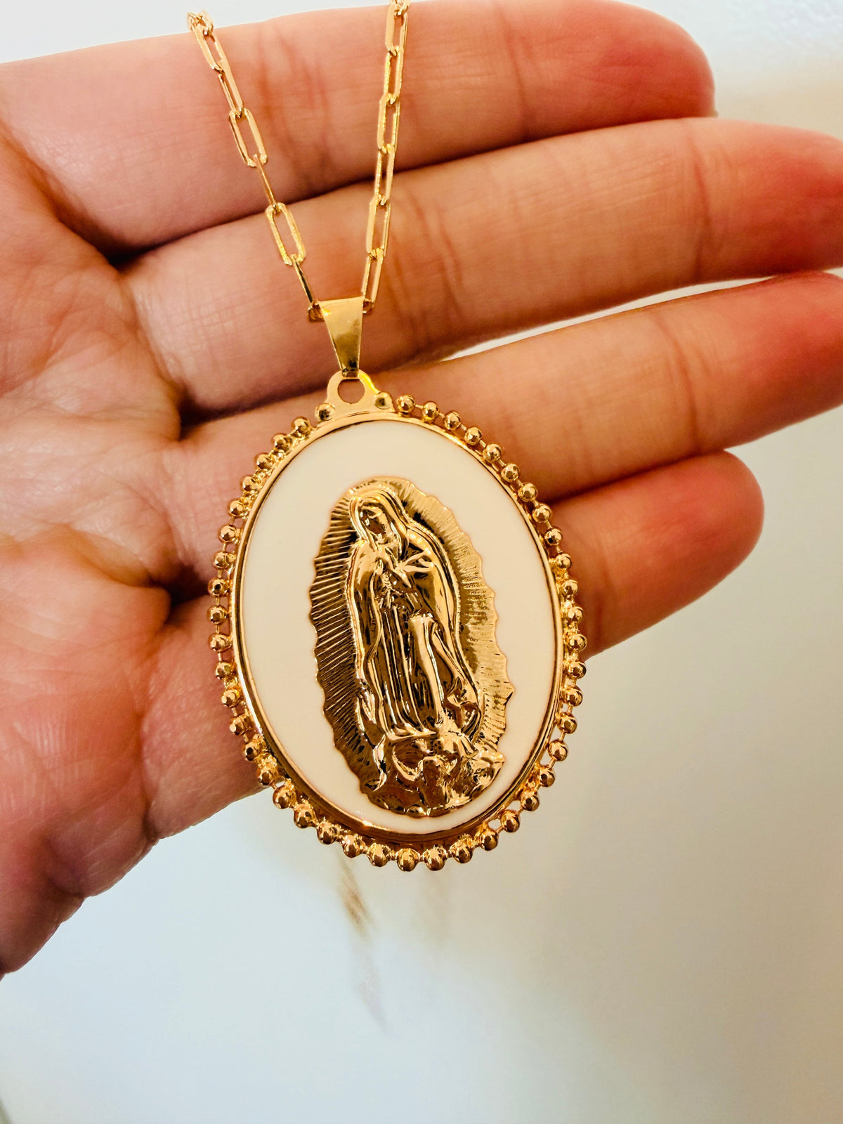 18KT Gold Filled Necklaces, Gold Filled Our Lady of Guadalupe Necklace | Symbol of Faith and Grace by HAUS OF MONOGRAM