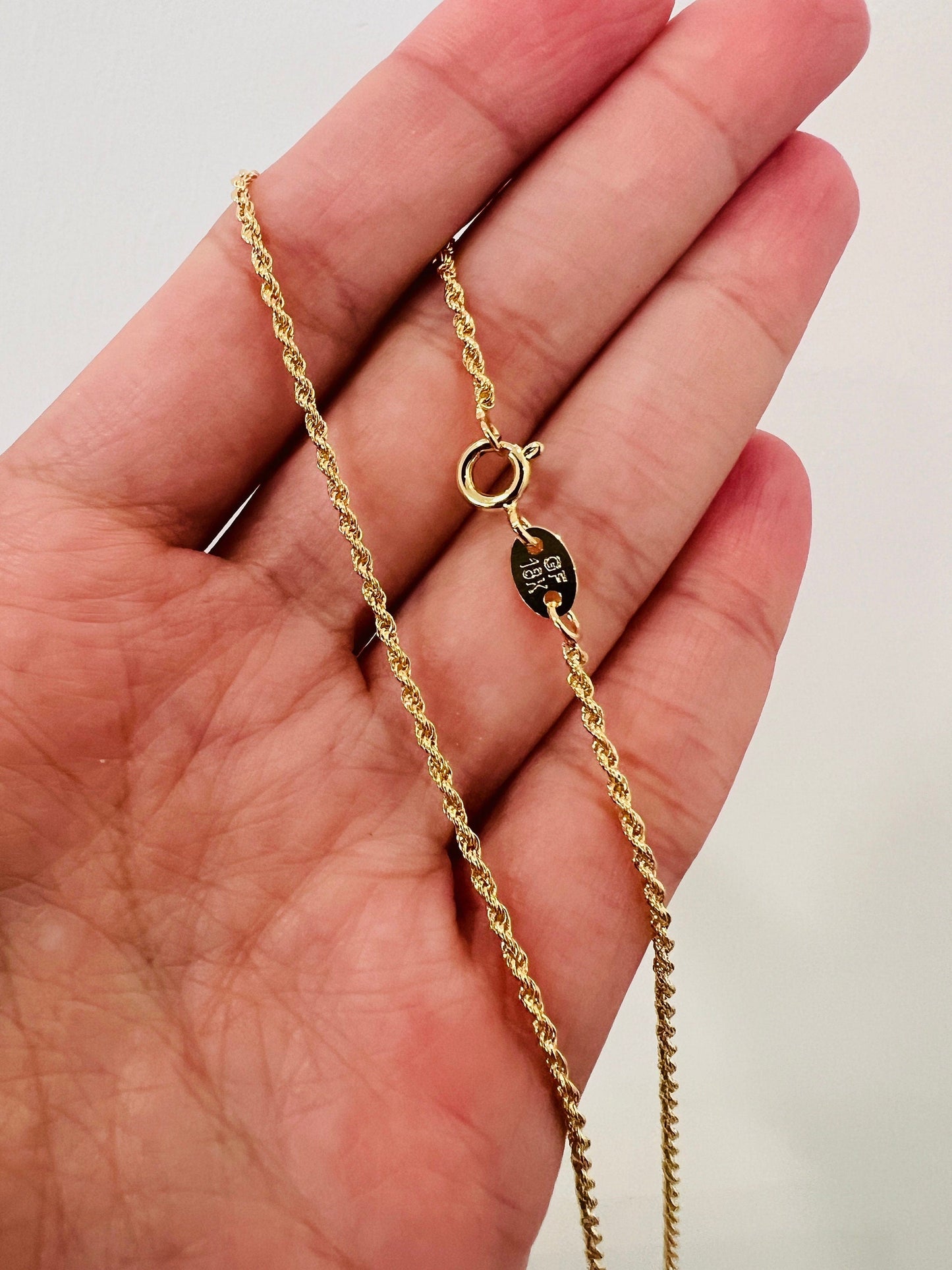 18KT Gold Filled Necklaces, Gold Filled Rope Necklace | 1mm Slim Classic Everyday Chain by HAUS OF MONOGRAM