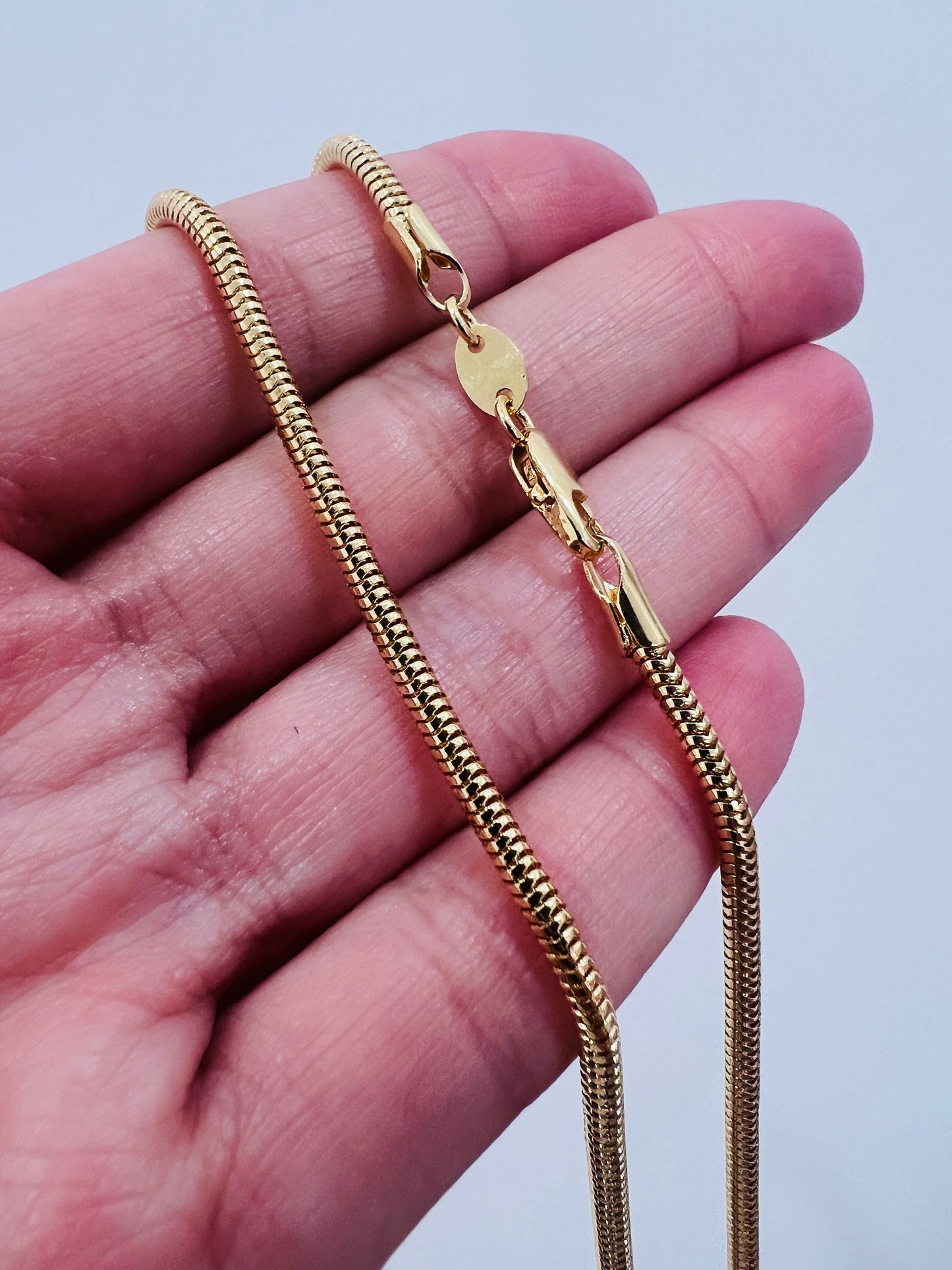 18KT Gold Filled Necklaces, Gold Filled Snake Necklace | 2.5mm Chain 16–20 Inch Lengths by HAUS OF MONOGRAM
