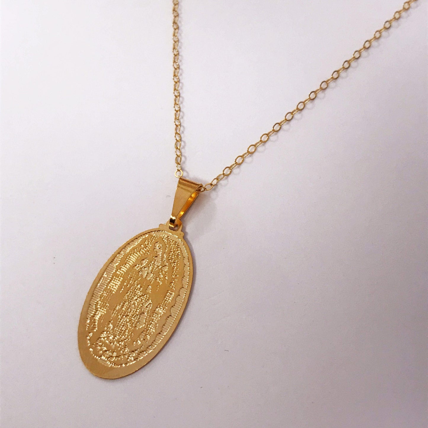 Our Lady of Guadalupe Necklace | Gold Filled Catholic Charm Pendant