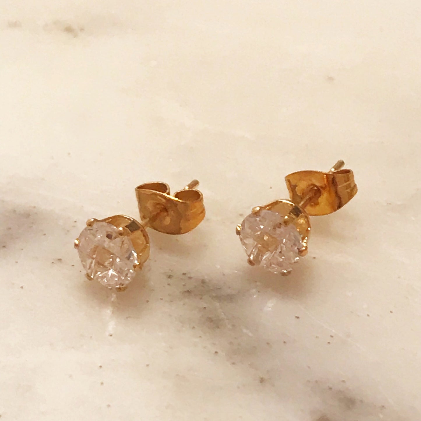 Gold Filled 7mm CZ Stud Earrings | Timeless Sparkle