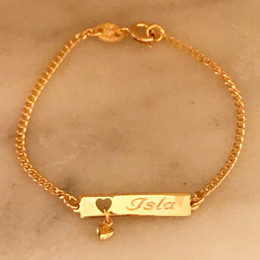 Gold Filled Engraved Baby ID Bracelet | Personalized Keepsake for Little Ones