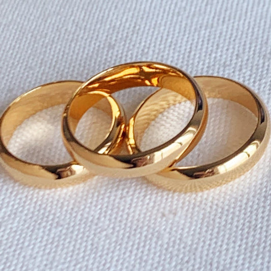 Gold Filled 4mm Band Ring | Minimal Thick Stacking Ring