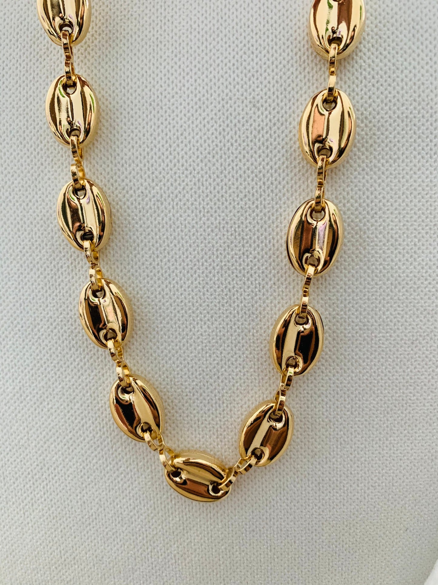 Gold Filled 12mm Puff Necklace | Statement Chain Jewelry