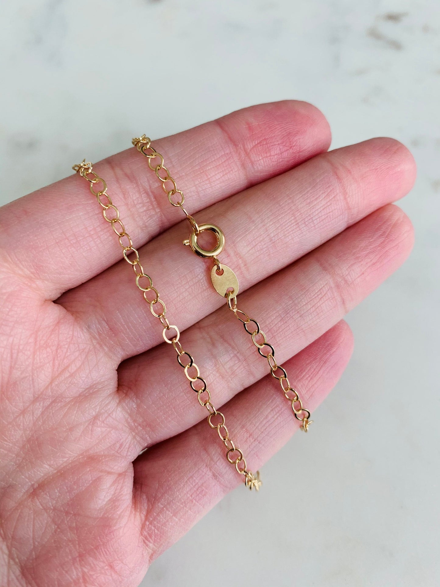 Gold Filled 2mm Cable Link Necklace | Classic Everyday Chain