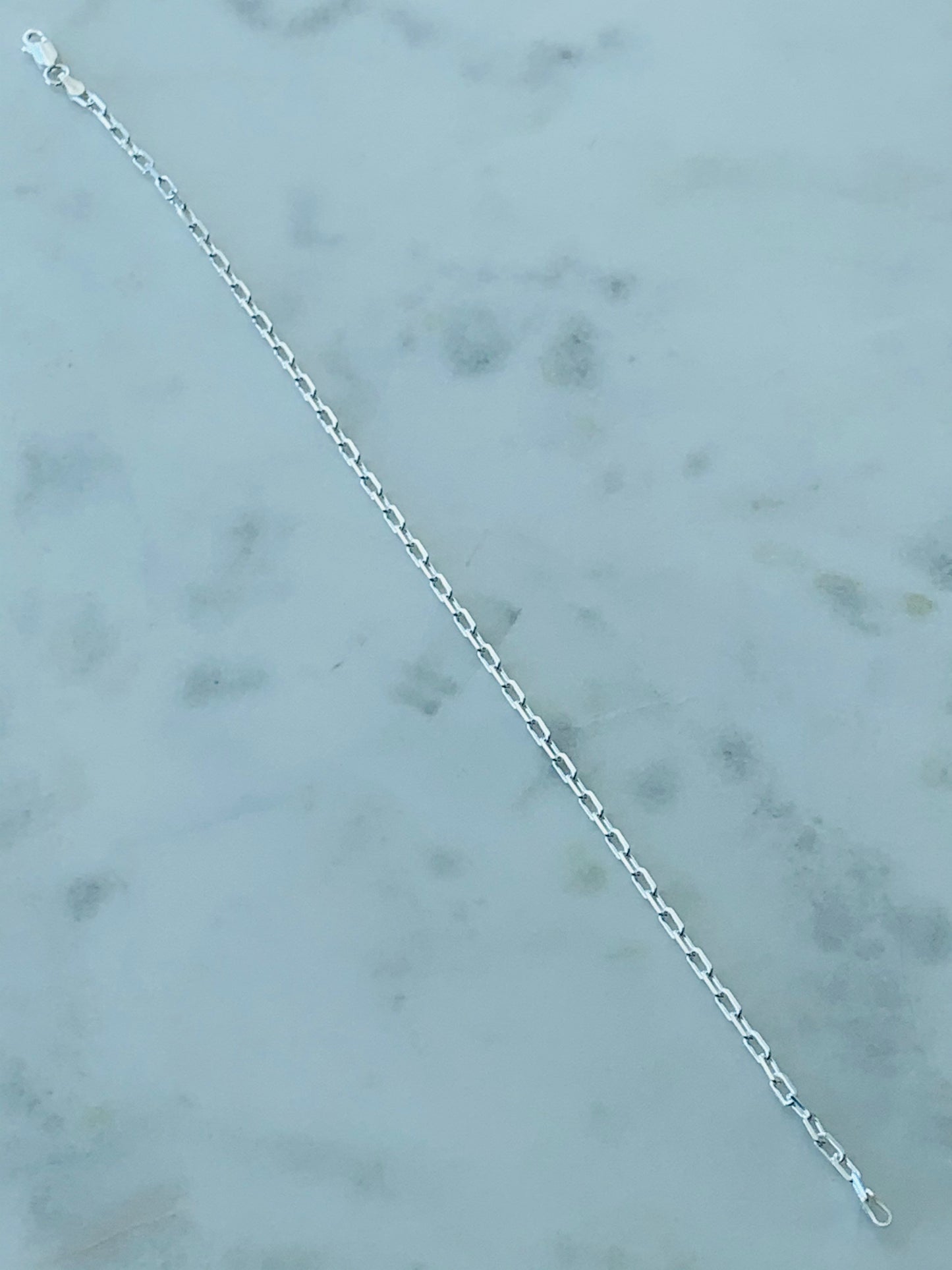 Sterling Silver 3mm Paperclip Anklet | Sleek & Modern Chain